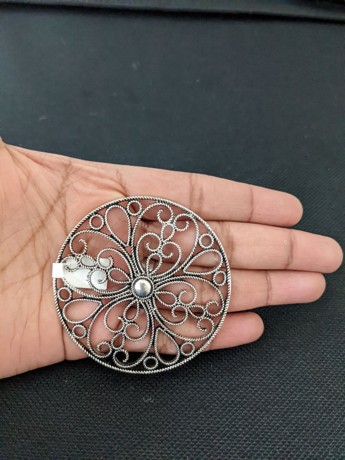 XXL Size Oxidized flower Round Adjustable Finger ring - Simpliful