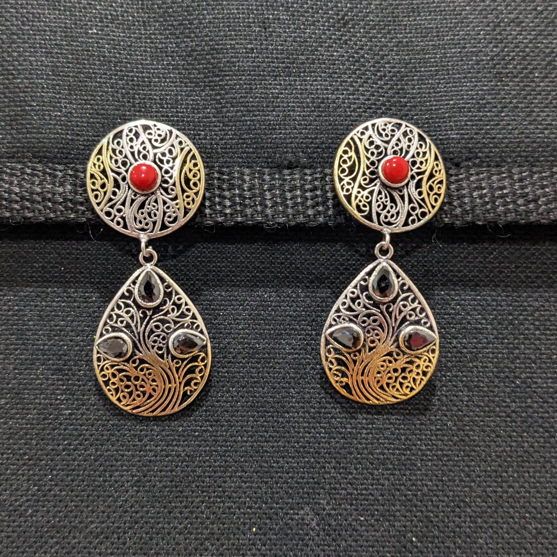 Oxidized Dual Tone Earring - Different designs available - Simpliful