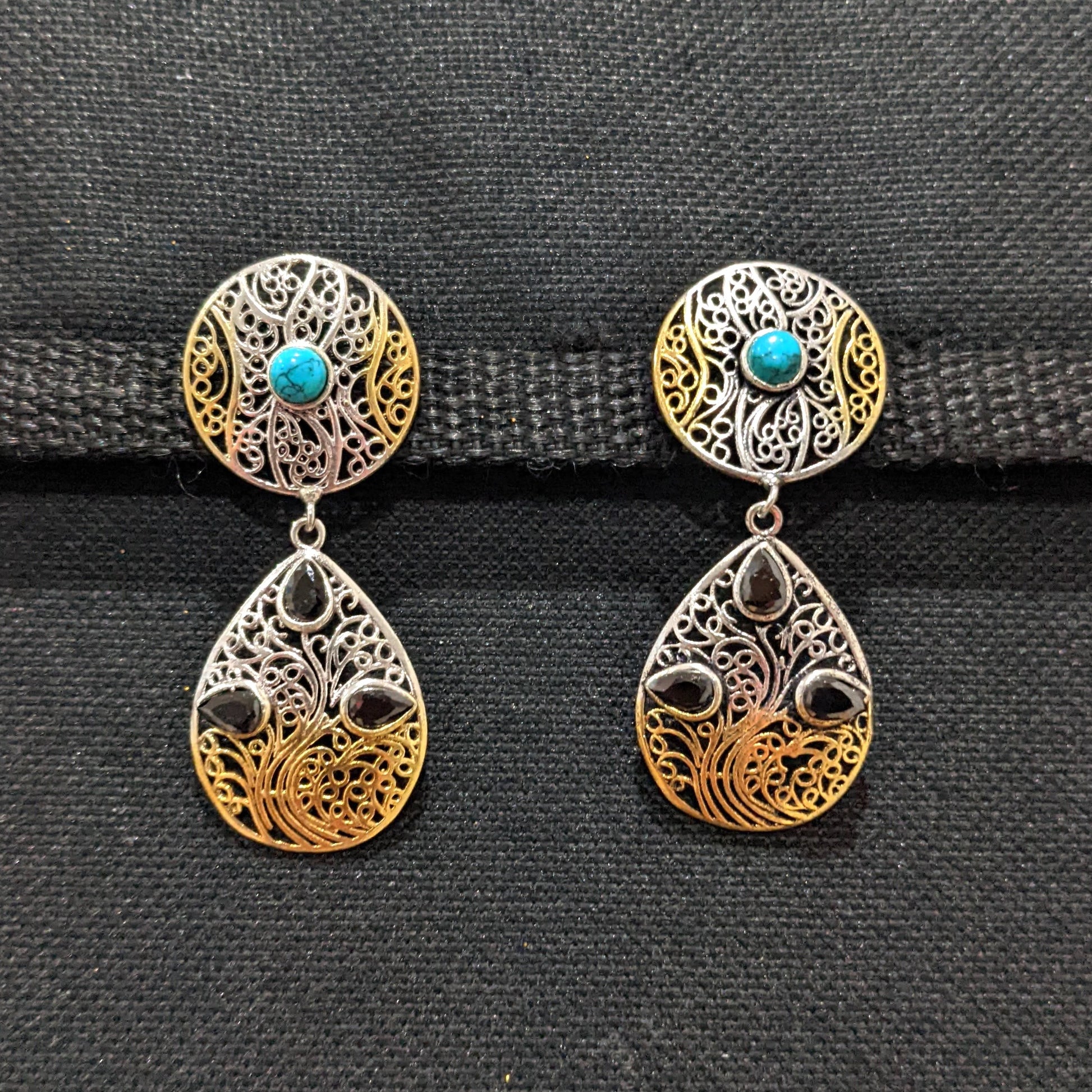 Oxidized Dual Tone Earring - Different designs available - Simpliful