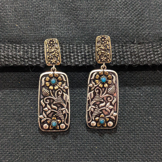 Oxidized Dual Tone Earring - Different designs available - Simpliful