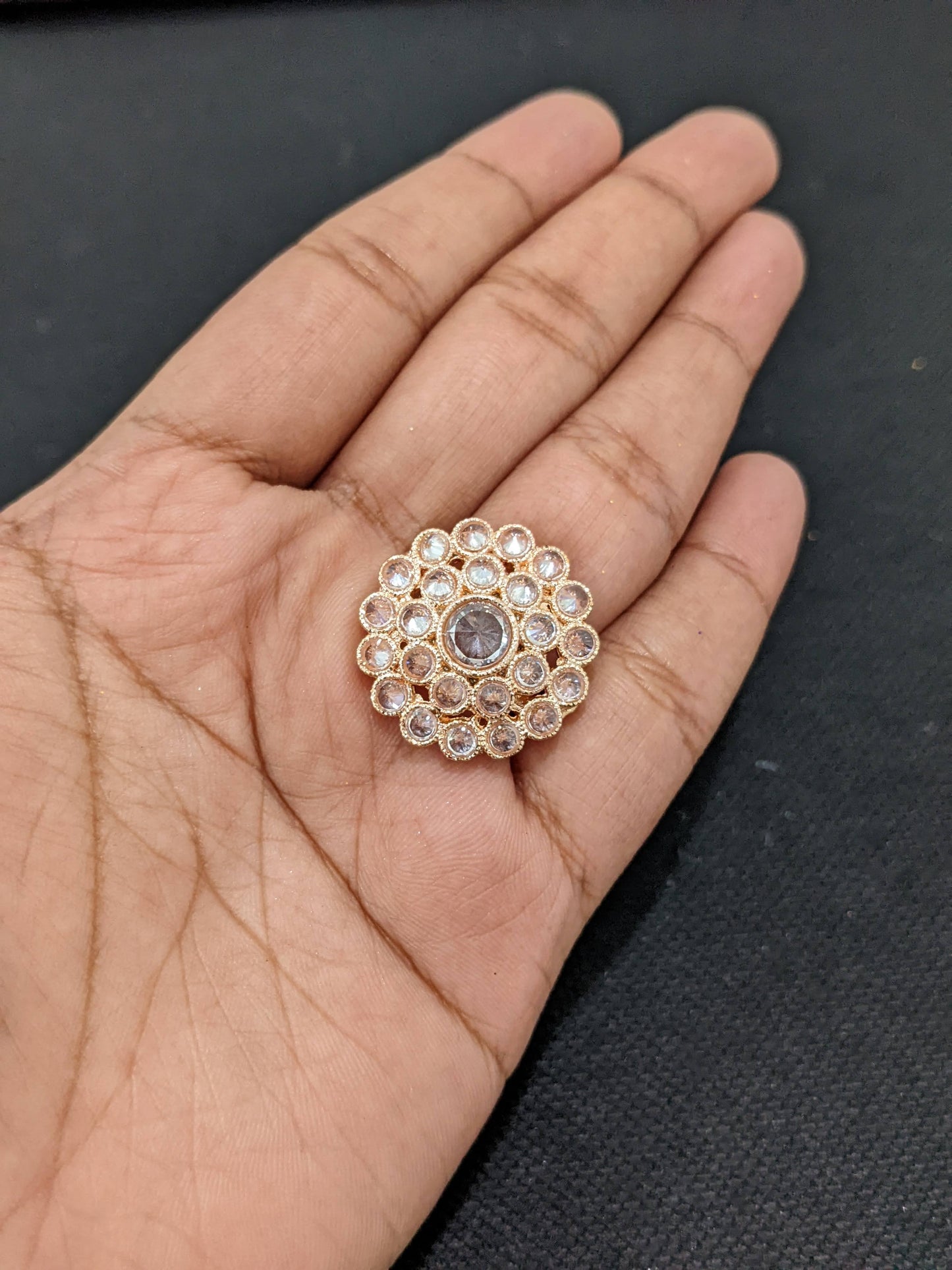 Polki stone Rose Gold plated adjustable Finger rings