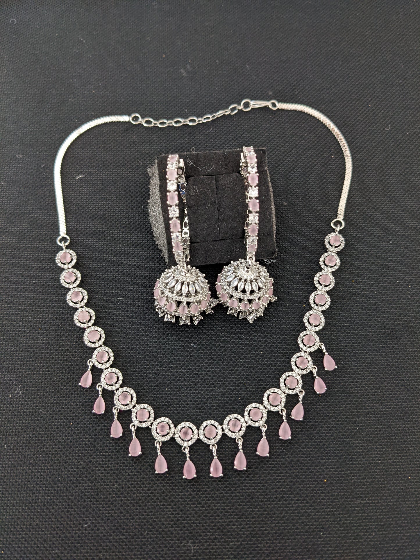 Diamond look alike Choker Necklace set - Design 1