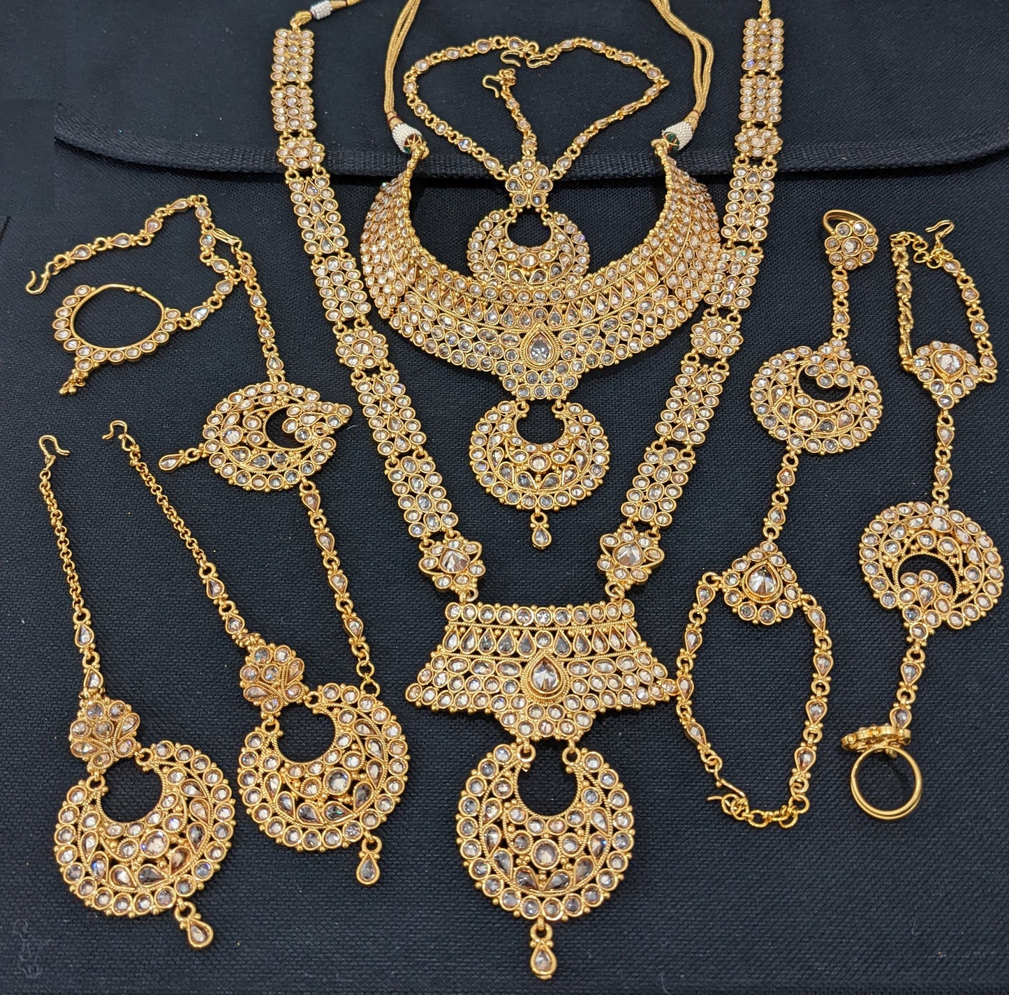 Polki stone Gold plated Full Bridal Set
