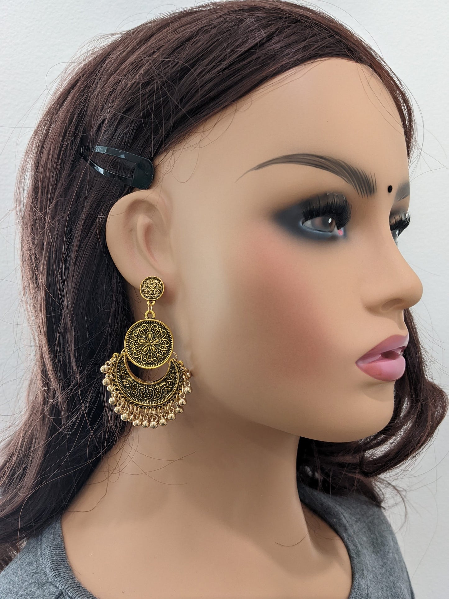 Antique gold Funky Chandelier Earrings