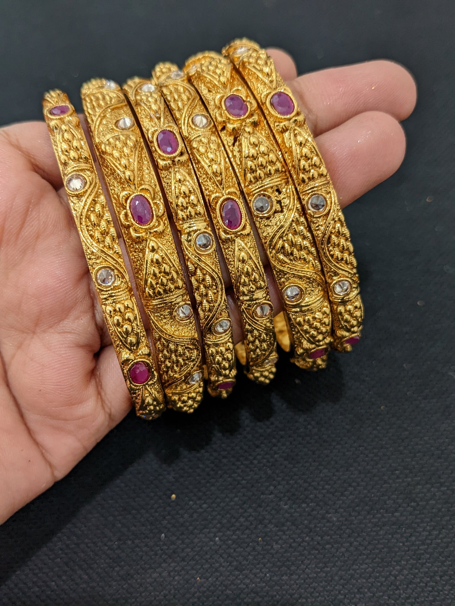 Gold plated bangles - Set of 6