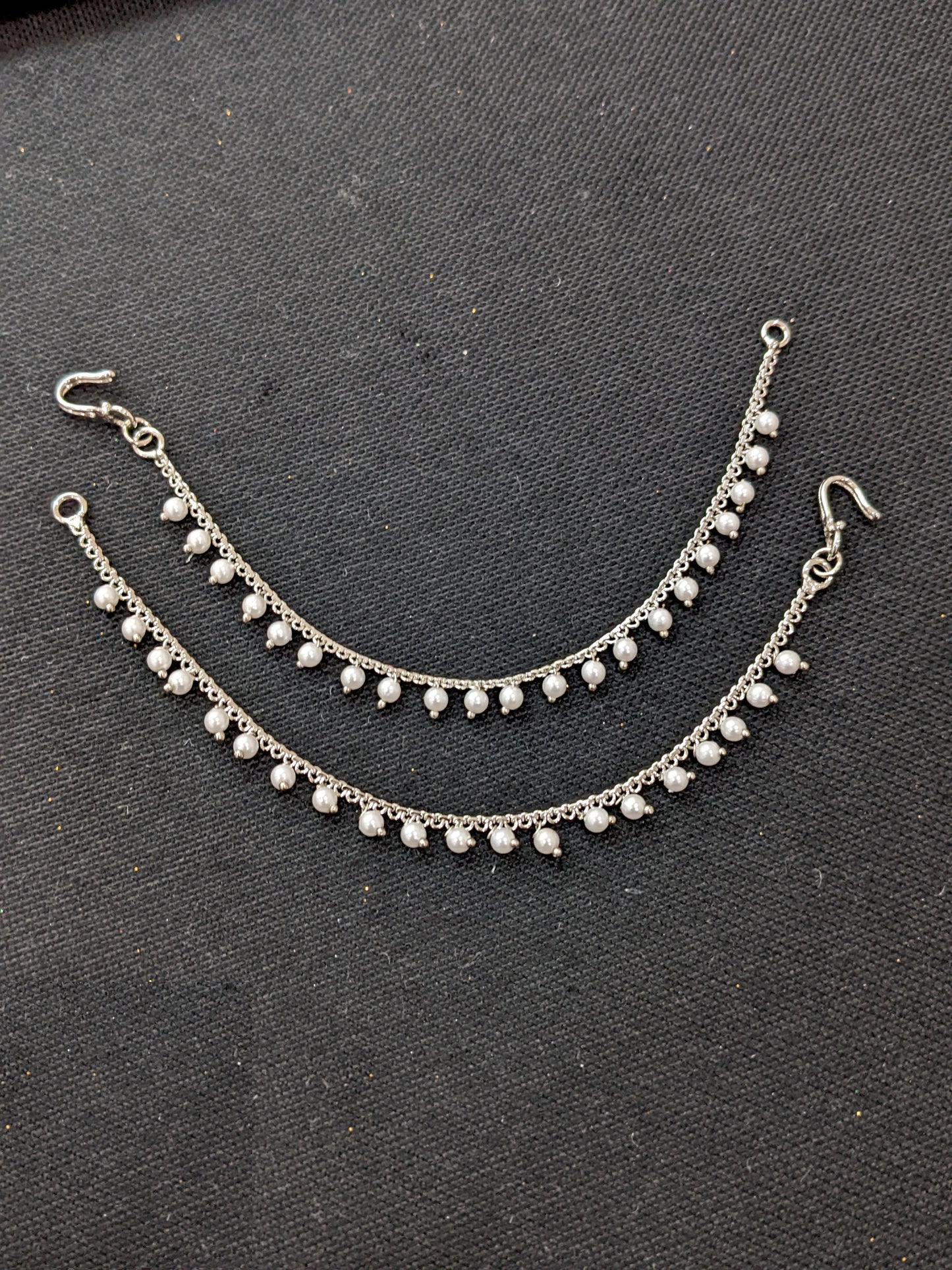 Pearl dangle Single layer Earrings chain / Maatal / Kaan Chain