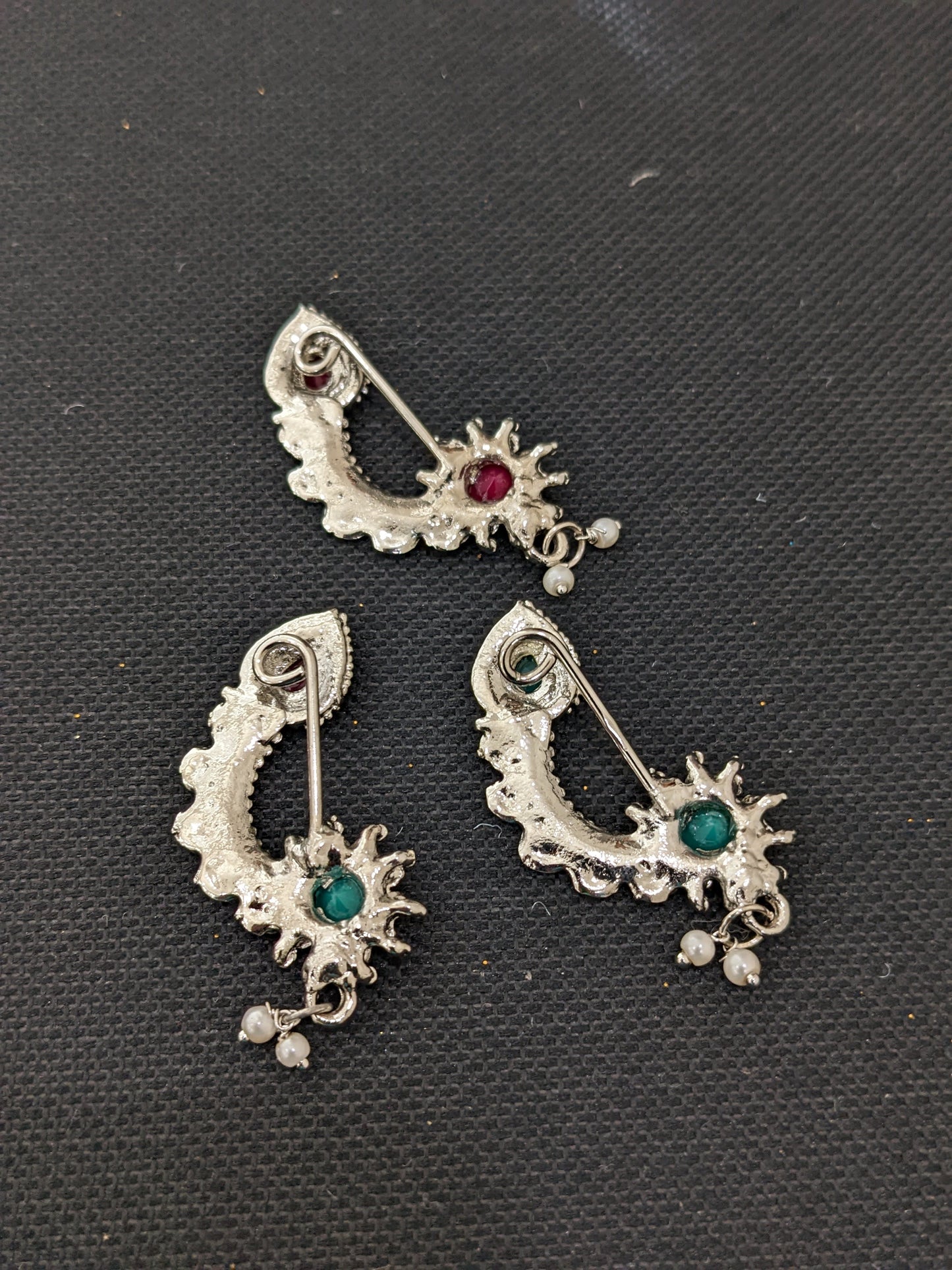 Oxidized silver Long clip on Nose Pin