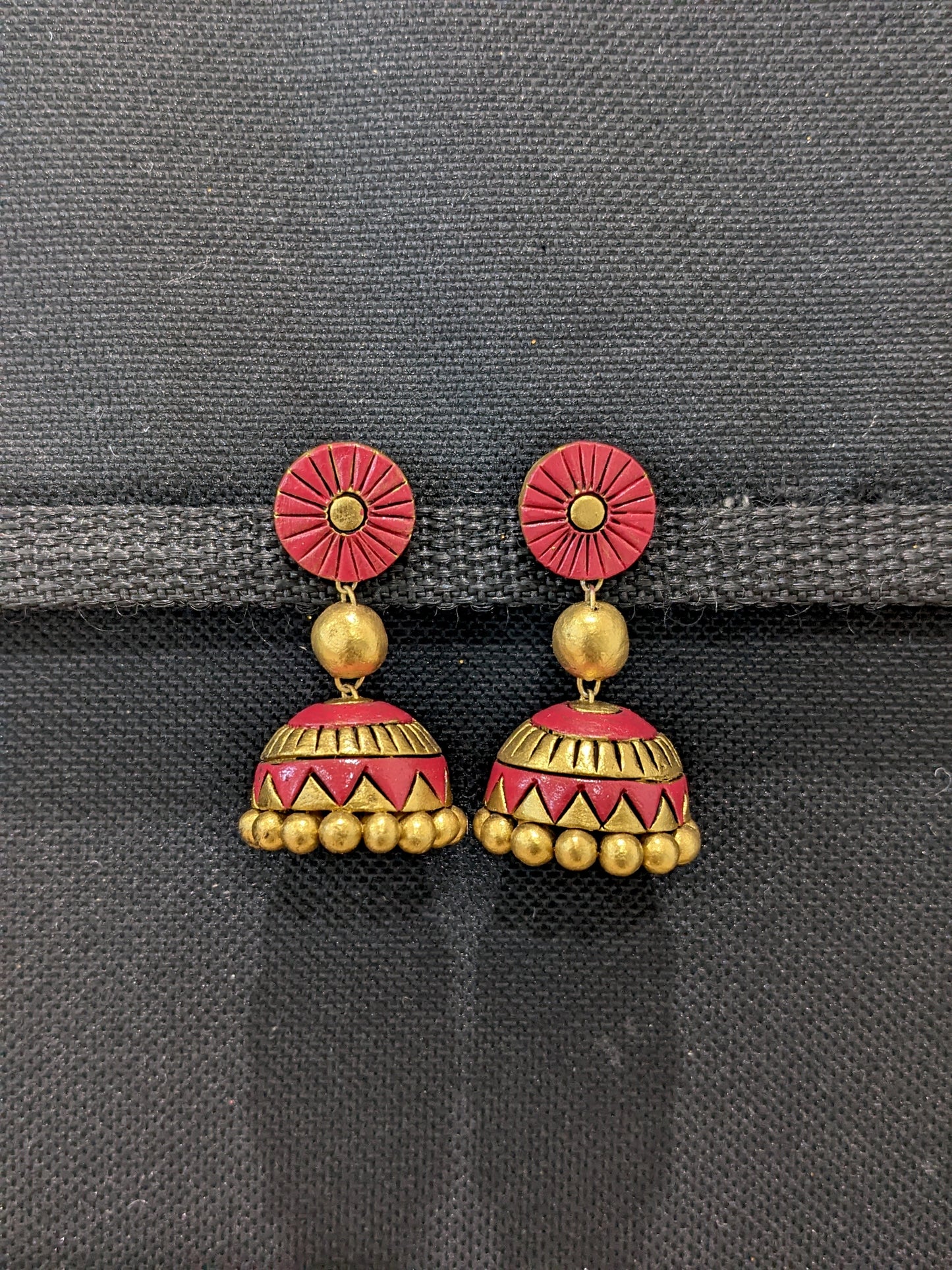 Terracotta Colorful Jhumka Earrings