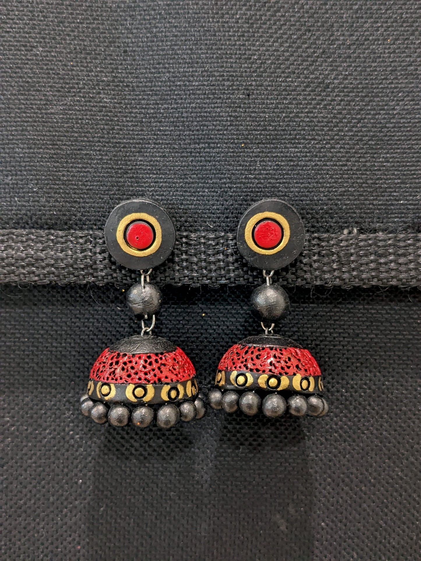 Terracotta Colorful Jhumka Earrings