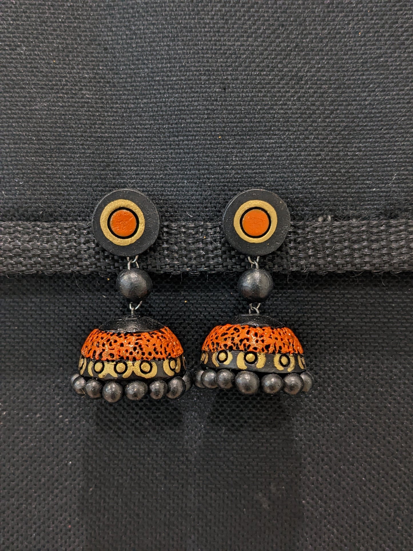 Terracotta Colorful Jhumka Earrings