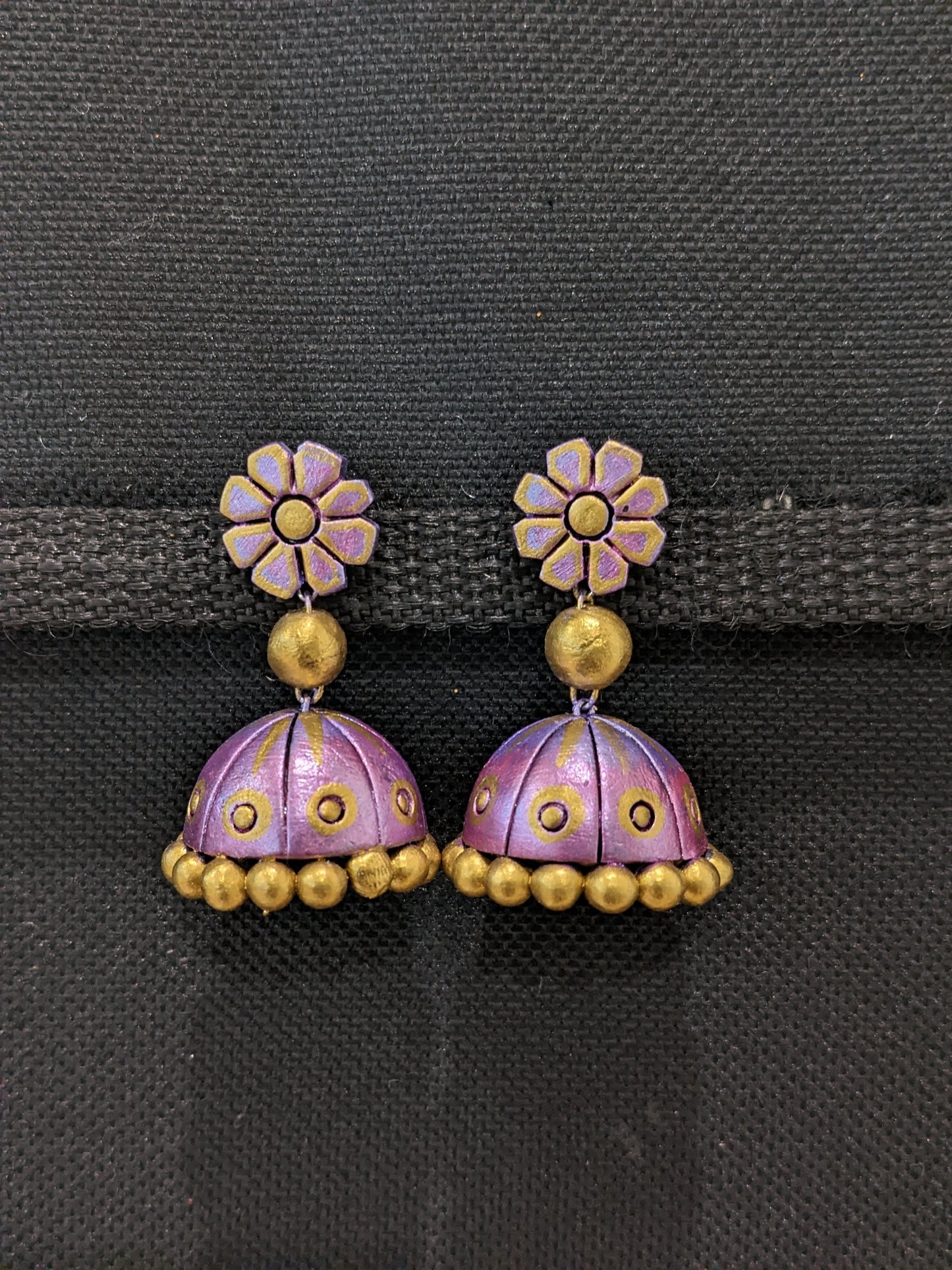 Terracotta Colorful Jhumka Earrings