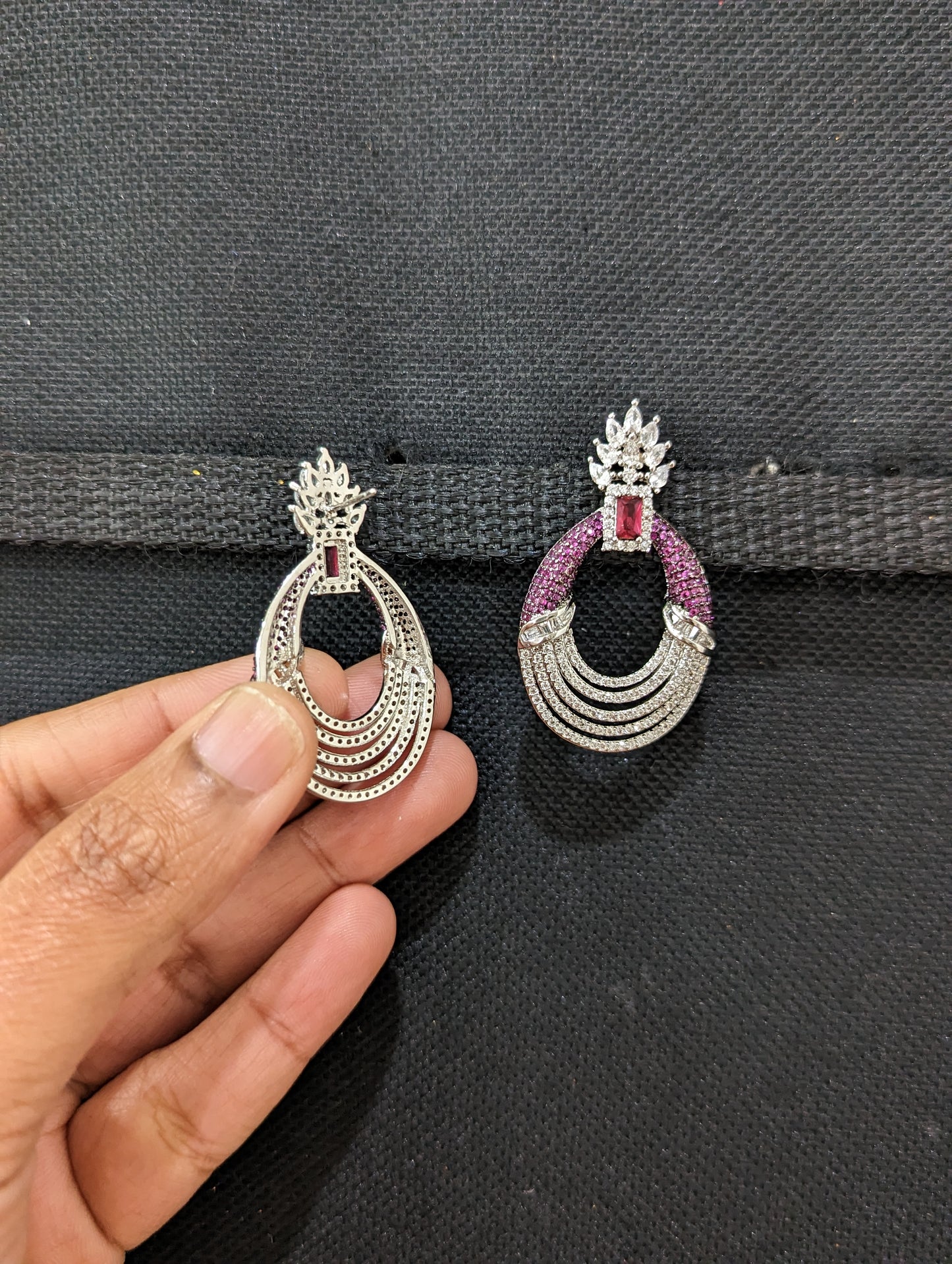 Celebrity design Statement CZ earrings