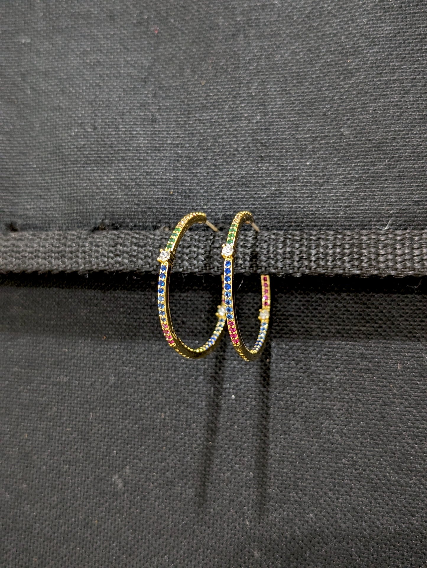 Micro cz stone Large hoop earrings - Simpliful