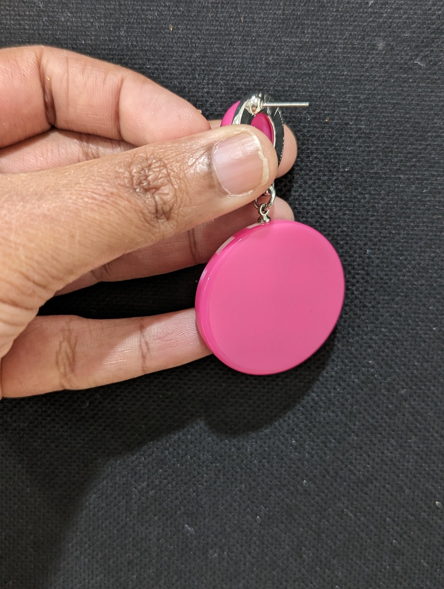 Polka dot colorful circle plastic earring - Simpliful