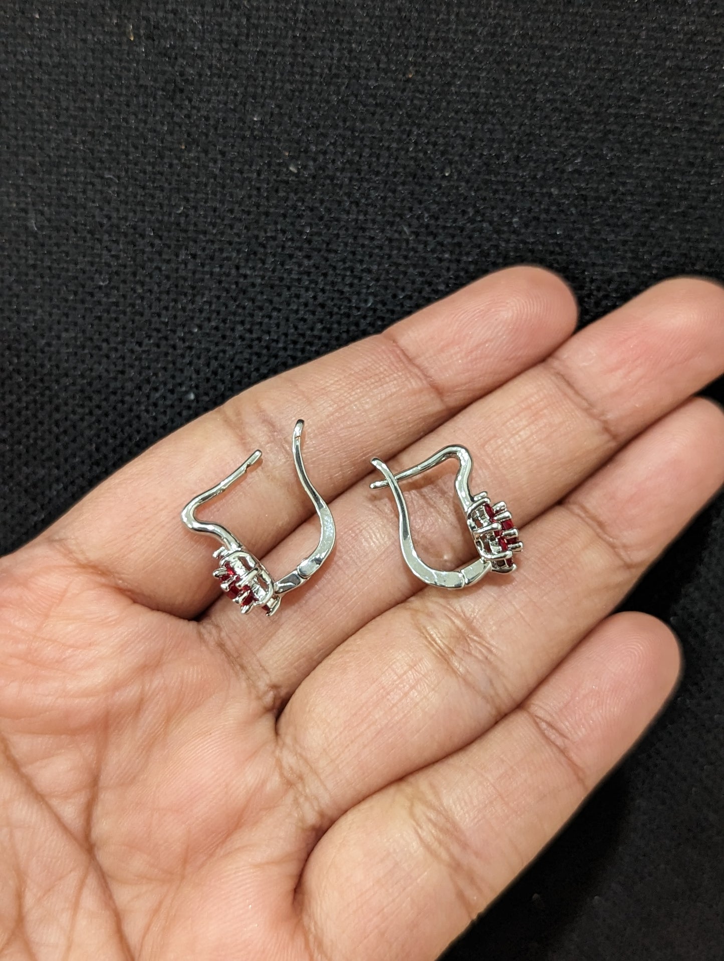 White gold plated small hoop earrings