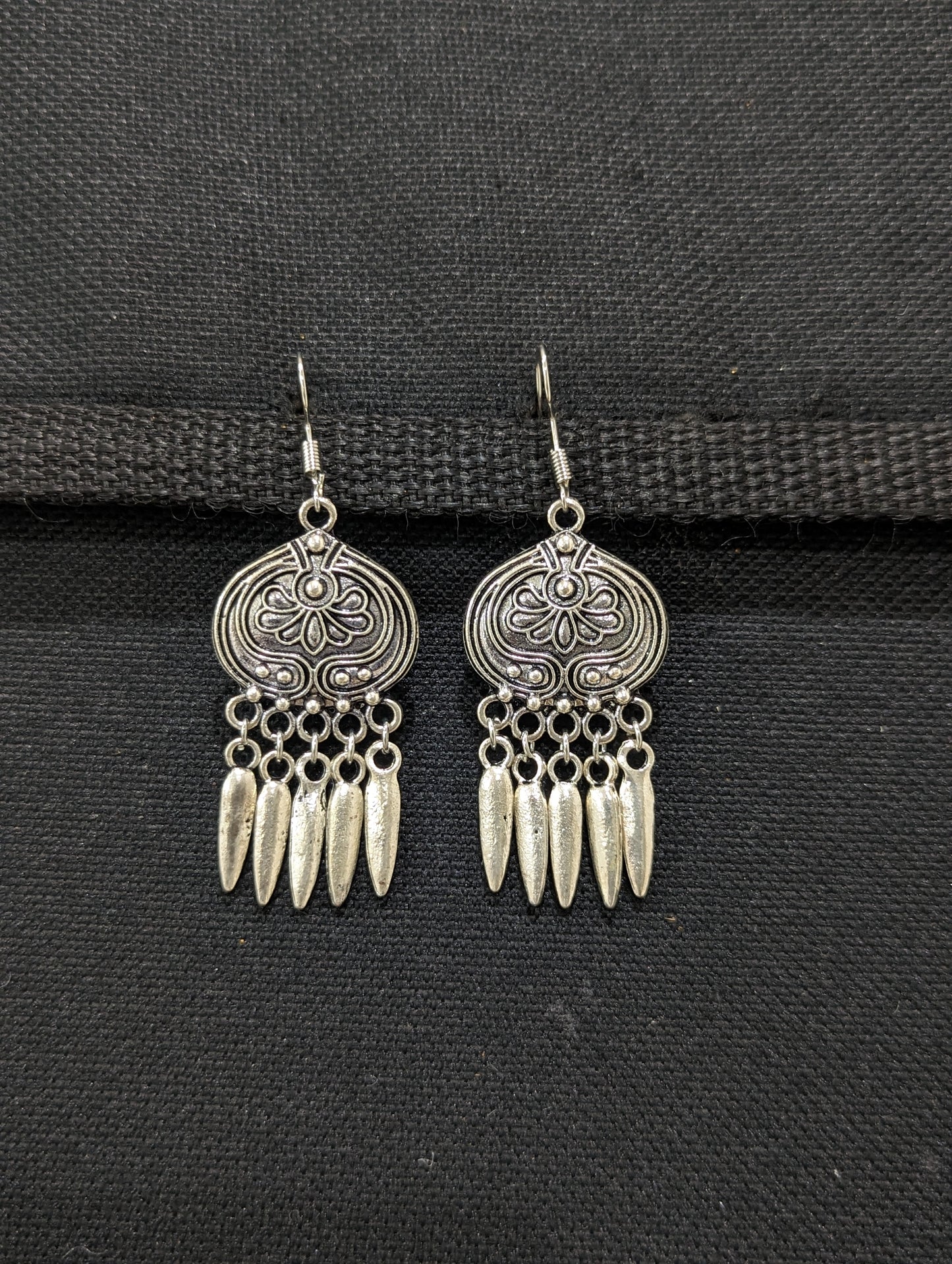 Antique silver hook drop Earrings - 6 designs
