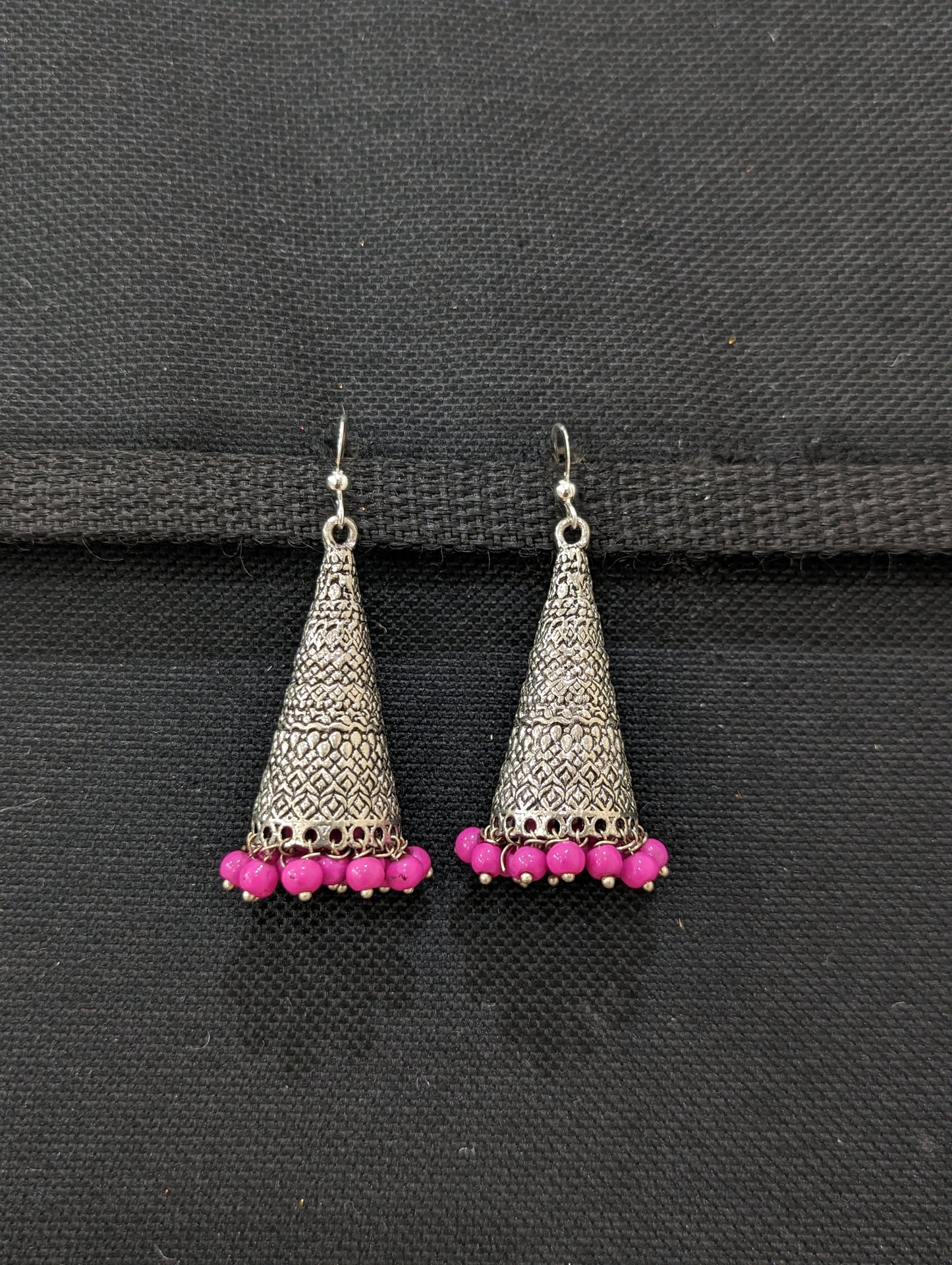 Oxidized silver cone Earrings