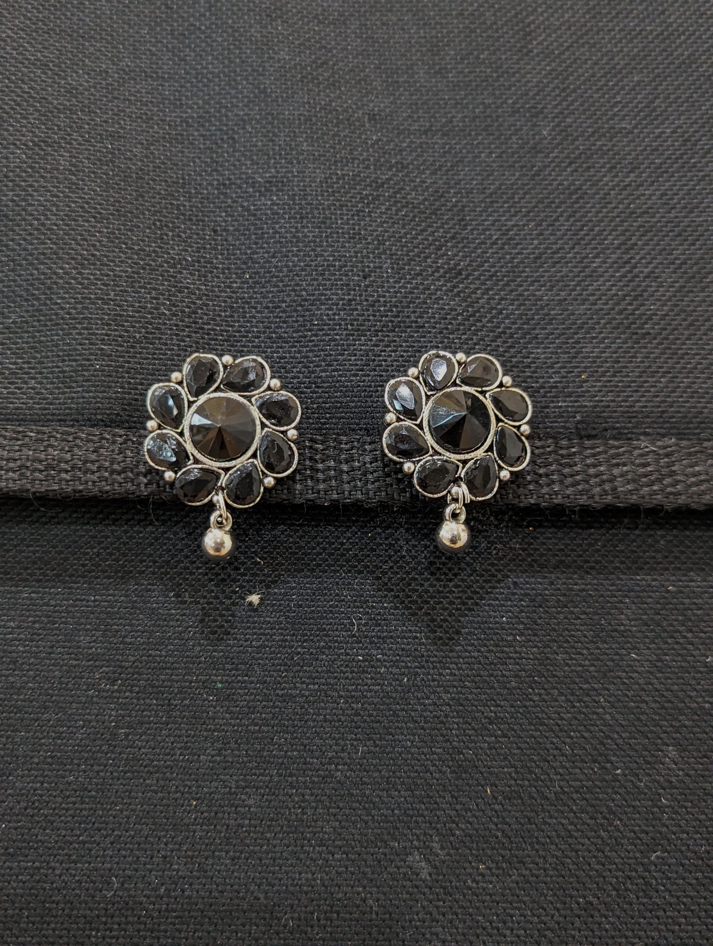 Oxidized Silver Stud Earrings - 3 designs
