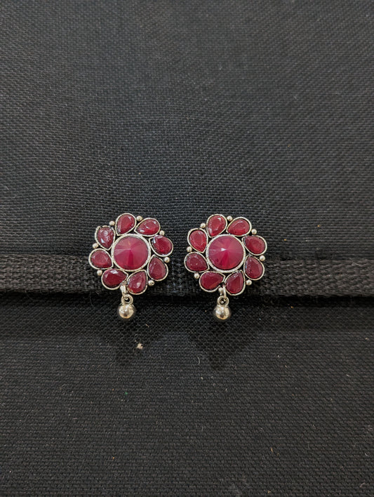 Oxidized Silver Stud Earrings - 3 designs