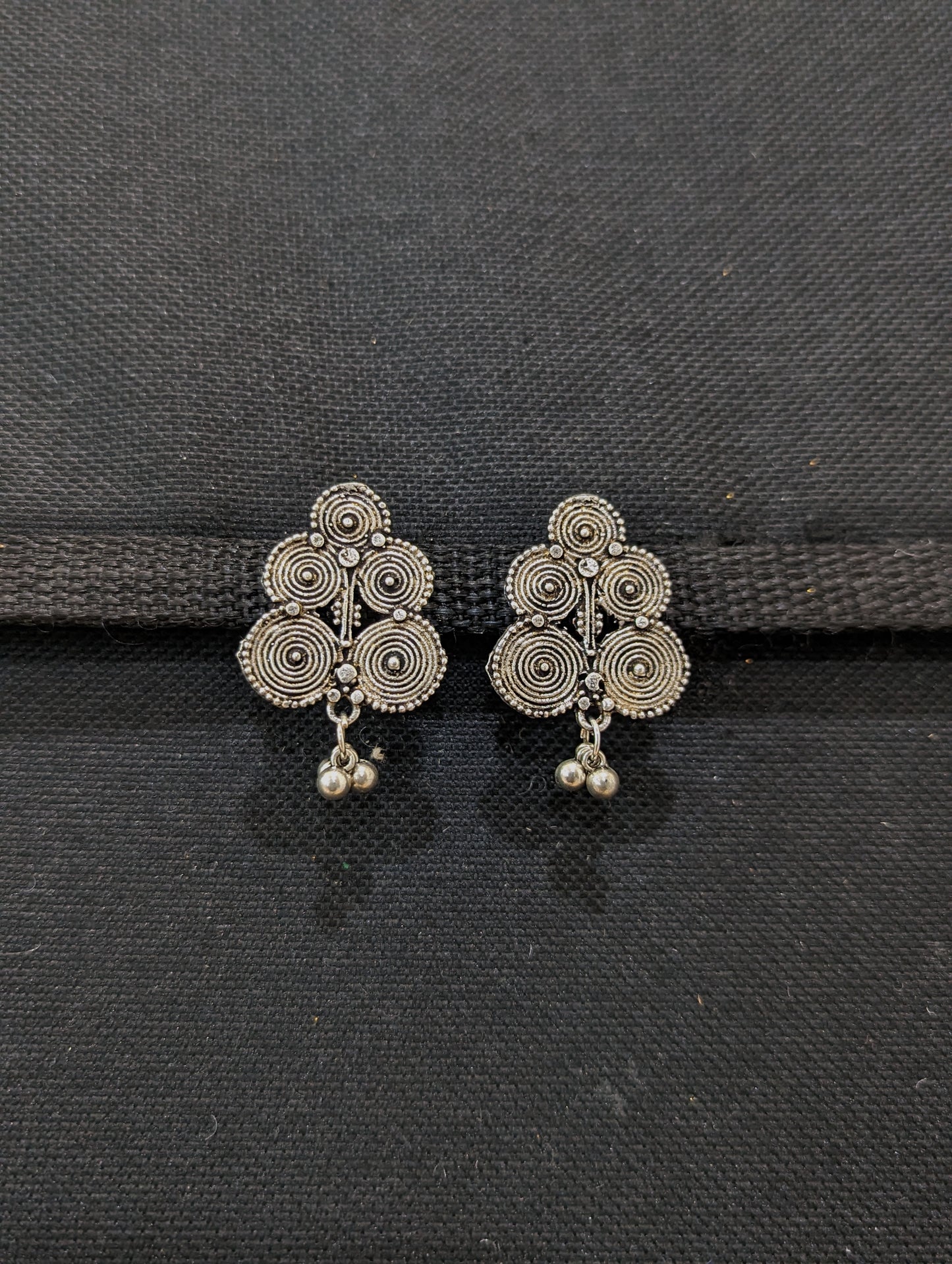 Oxidized Silver Stud Earrings - 3 designs