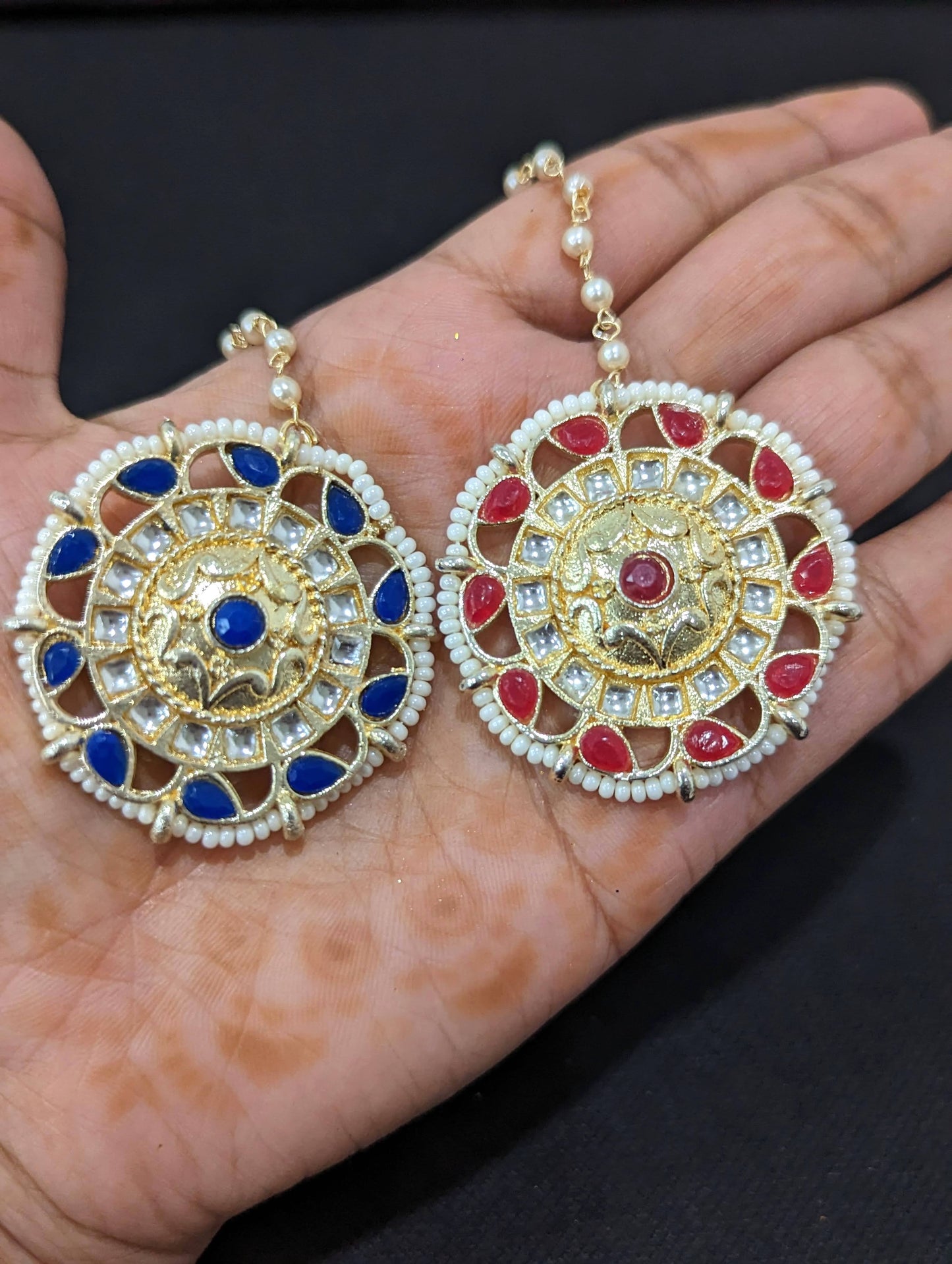 Polki - Kundan stone Maang Tikka