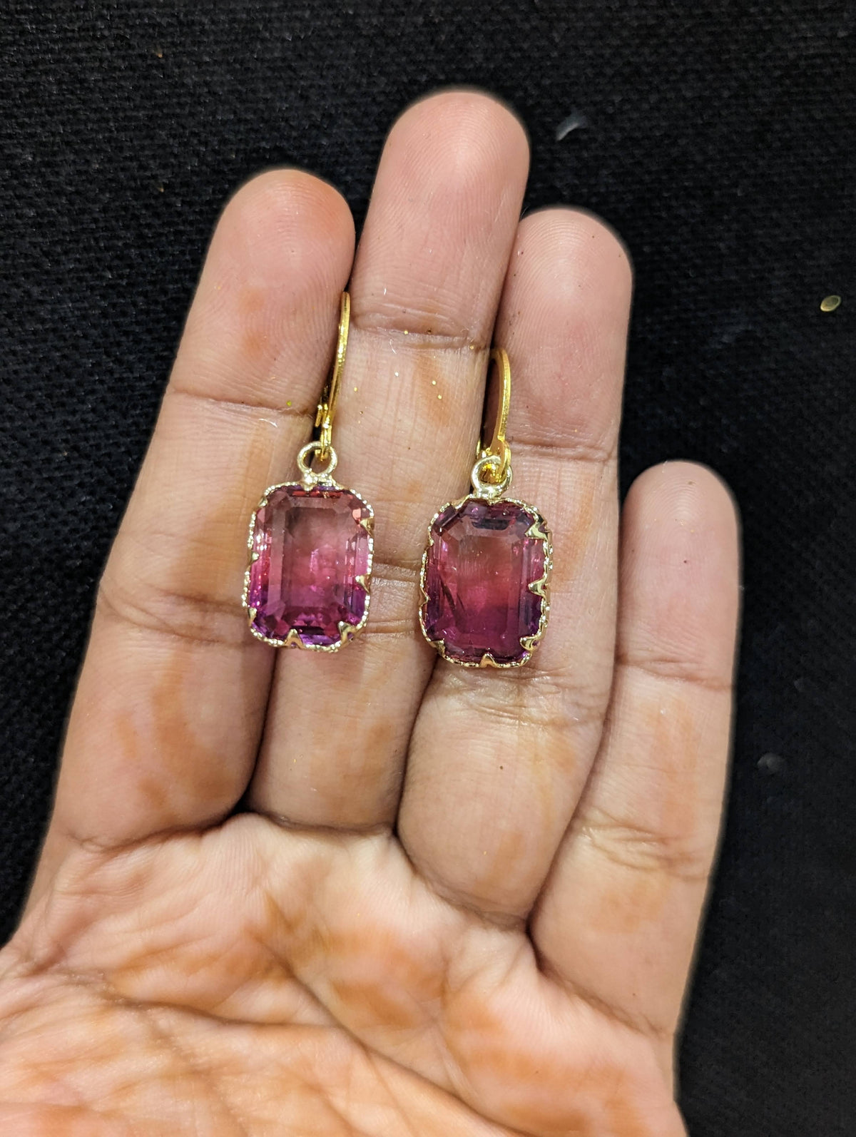 CZ stone ring style hoop dangle earrings - Simpliful
