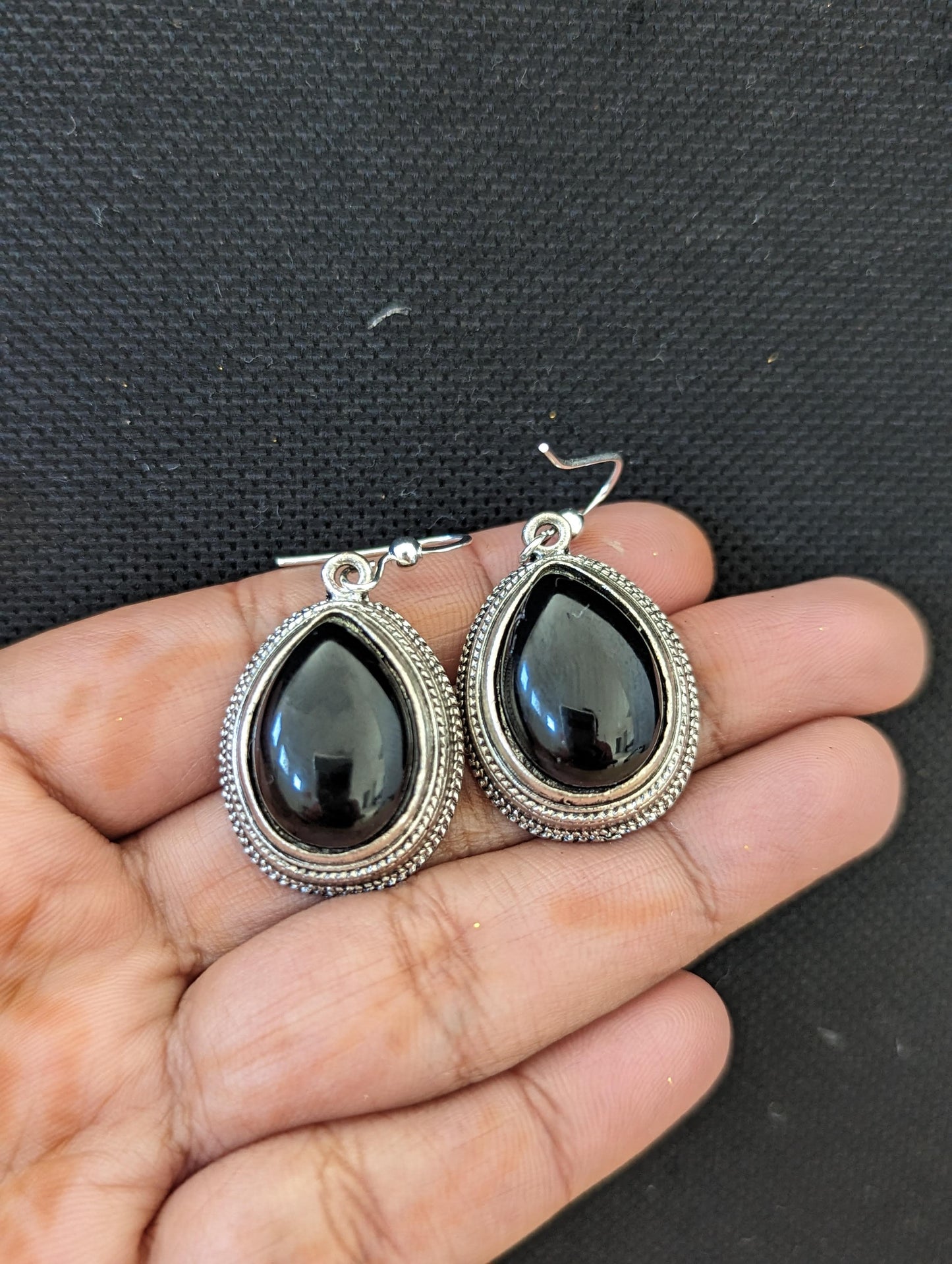 Teardrop resin bead hook drop Earrings