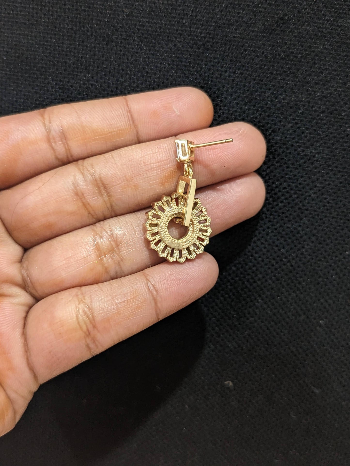 Multi color CZ Hollow circle earrings