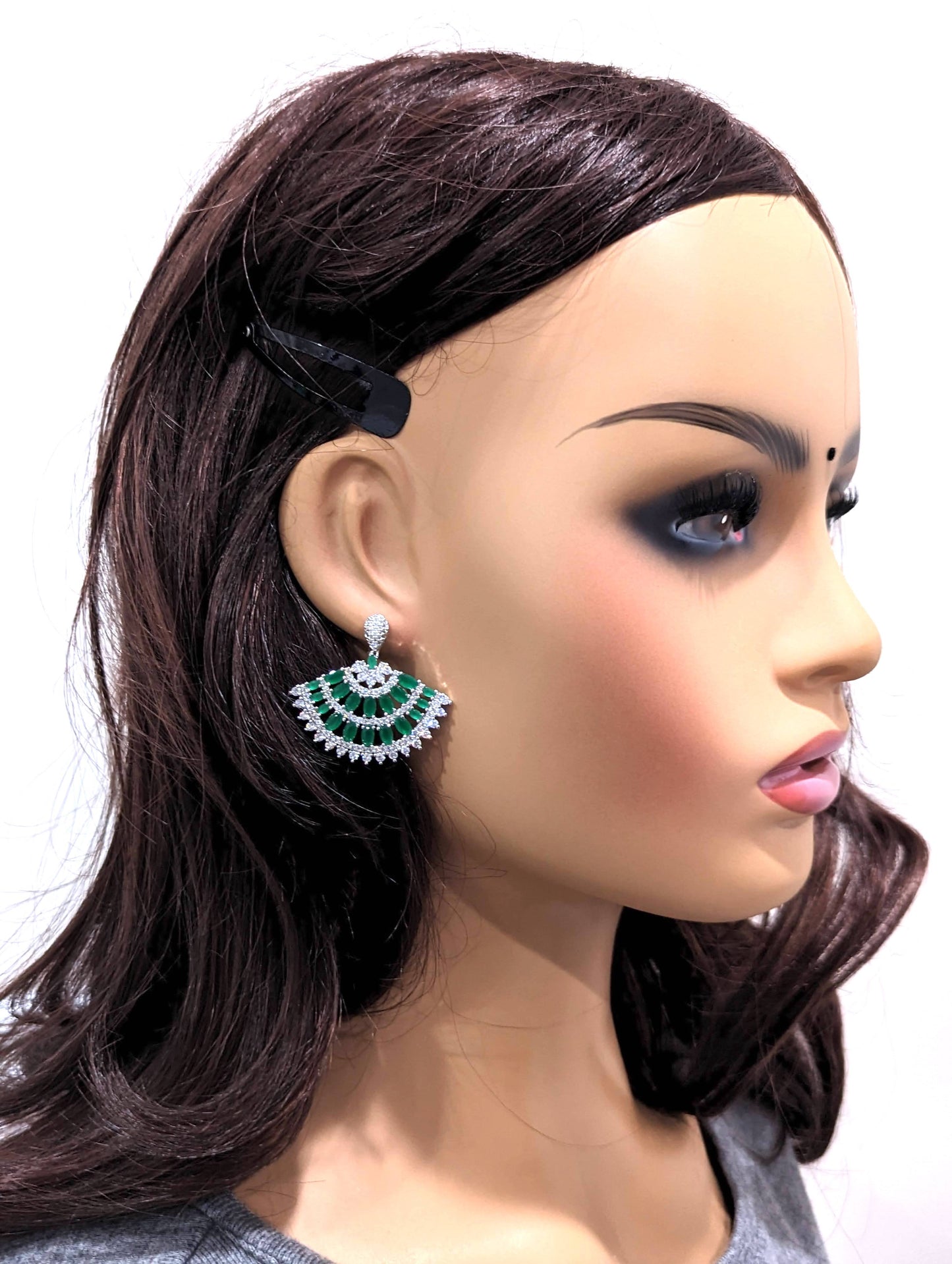 Large Arc Sparkling CZ earrings