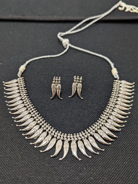 SALE - Oxidized silver Choker set