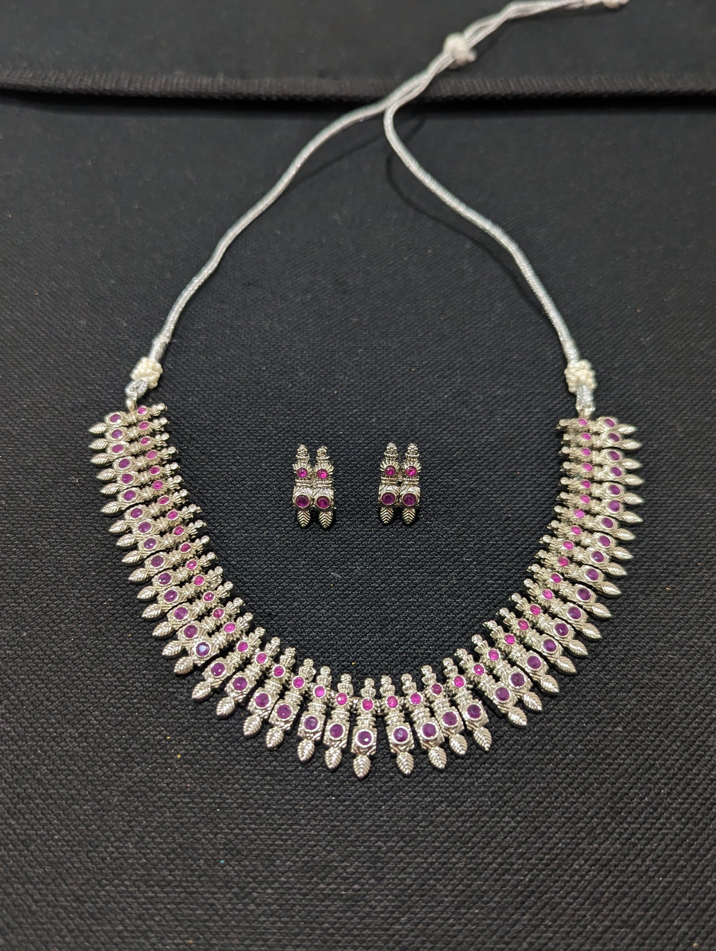 SALE - Oxidized silver Choker set