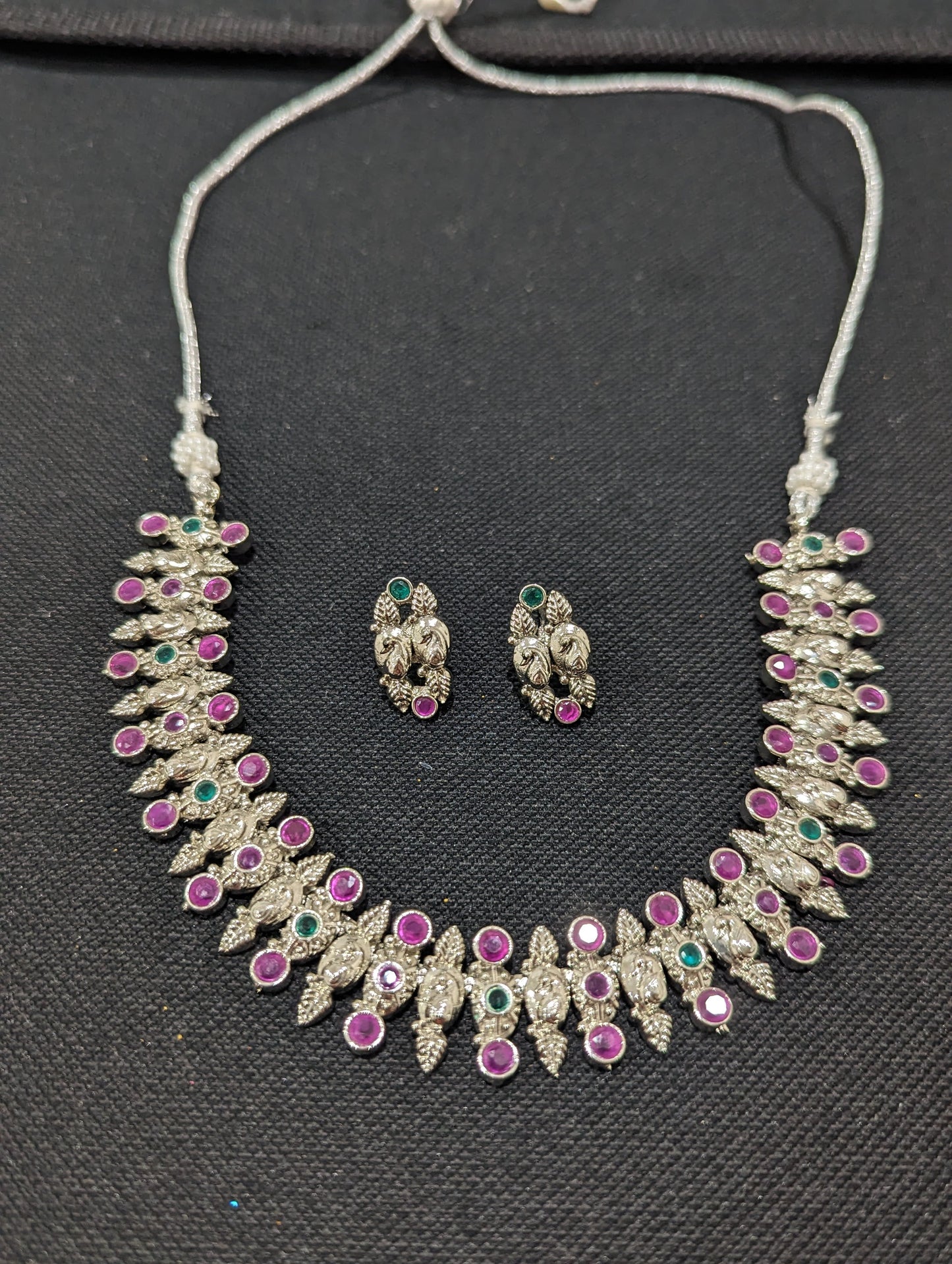 SALE - Oxidized silver Choker set