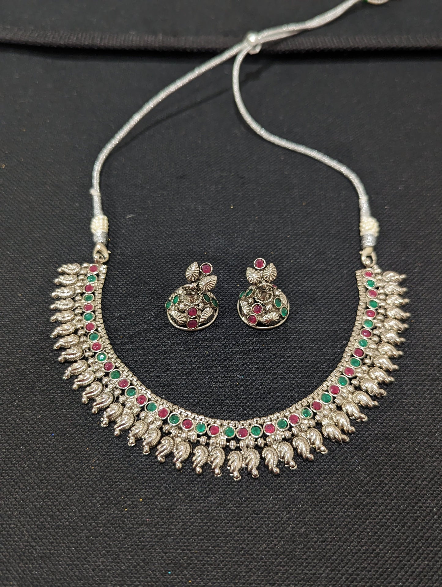 SALE - Oxidized silver Choker set