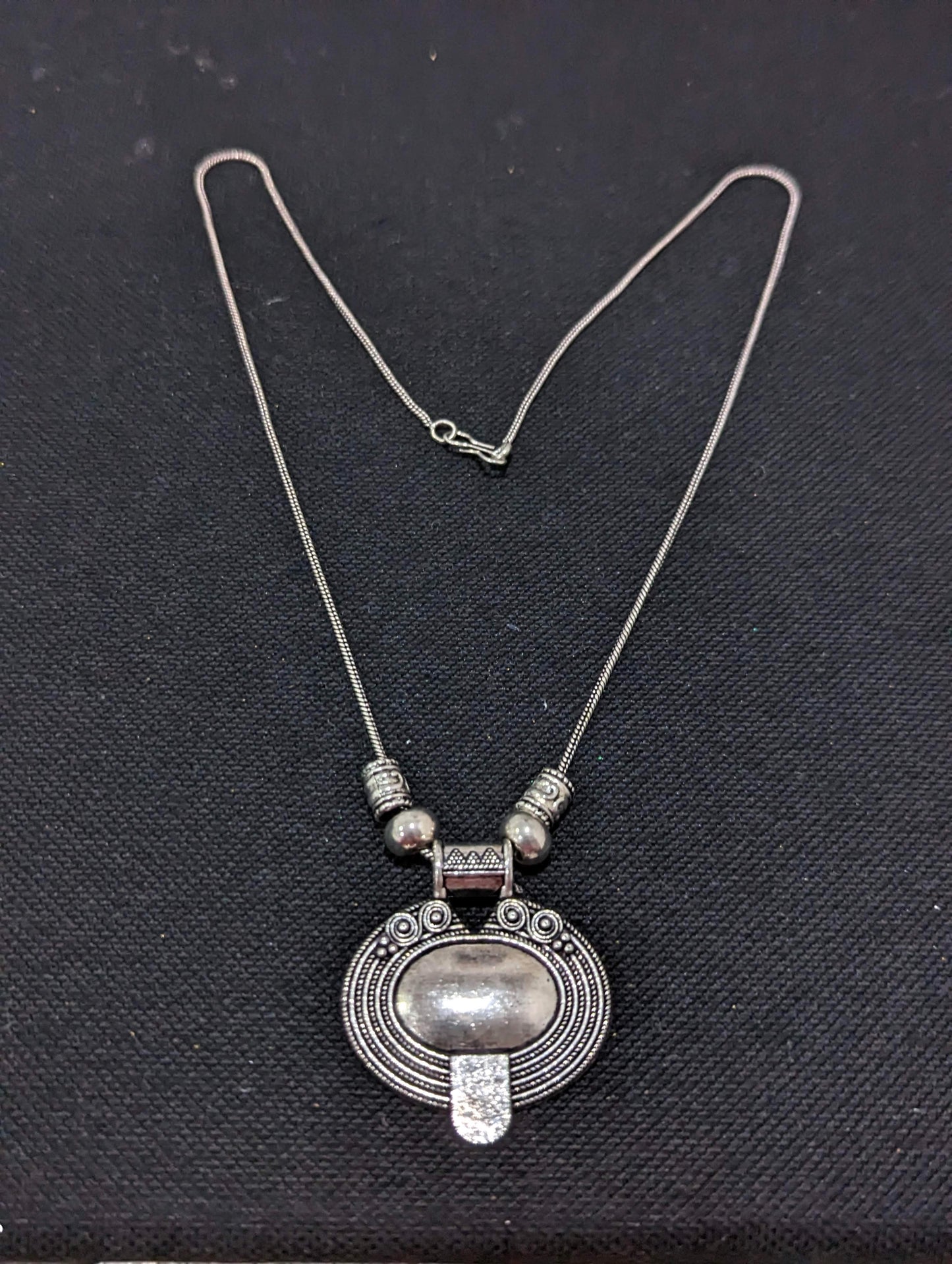 Silver oxidized Designer Pendant Necklace - Simpliful