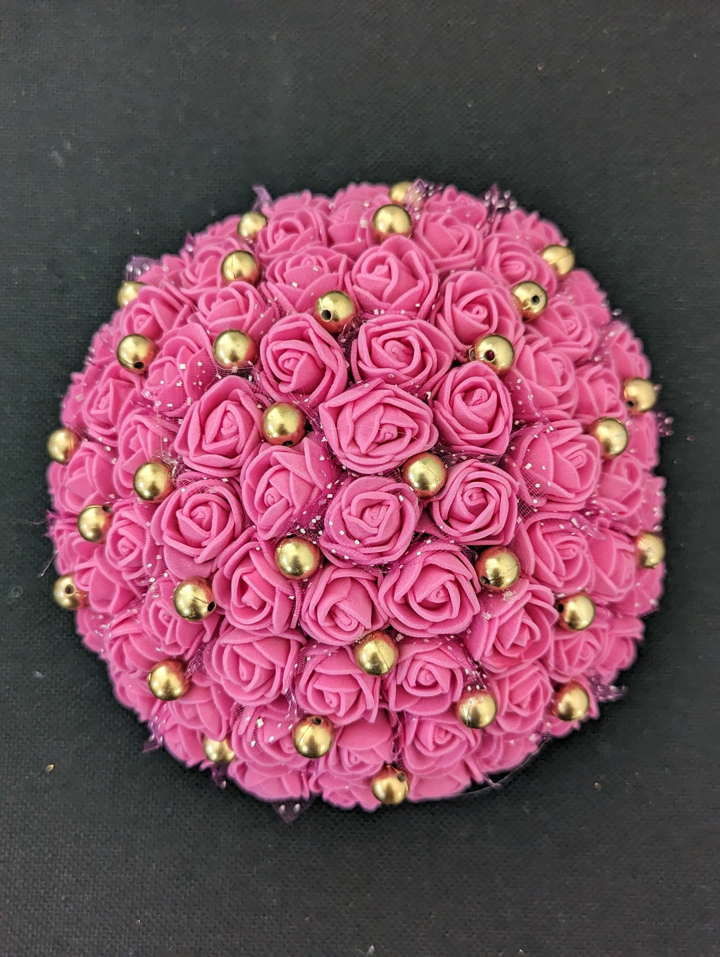 Pink Rose Artificial flower Hair bun accessory