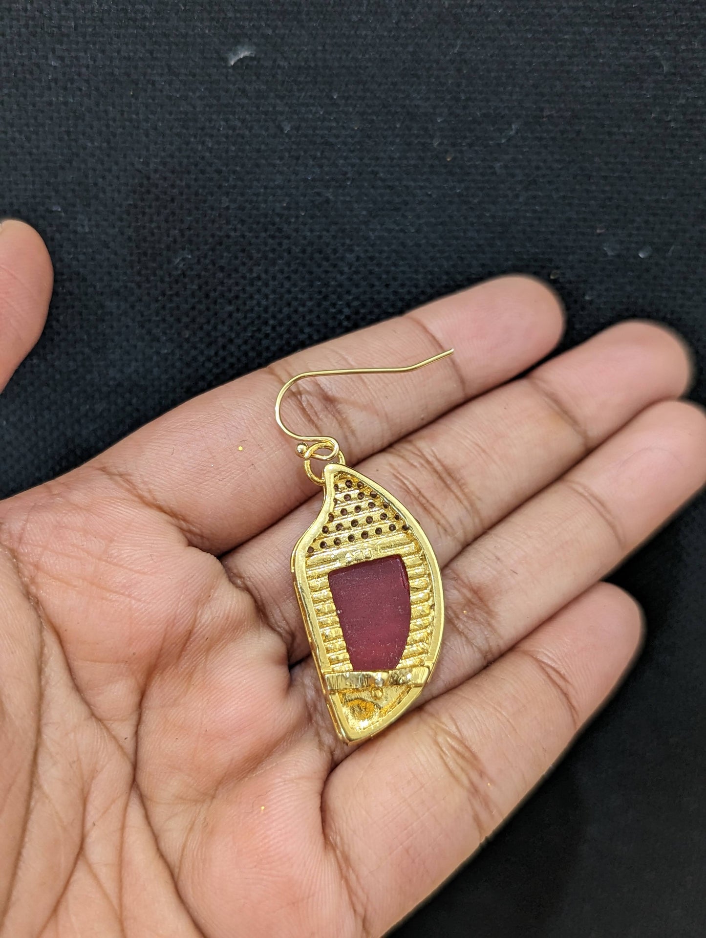 Pink Arc CZ stone hook drop earrings