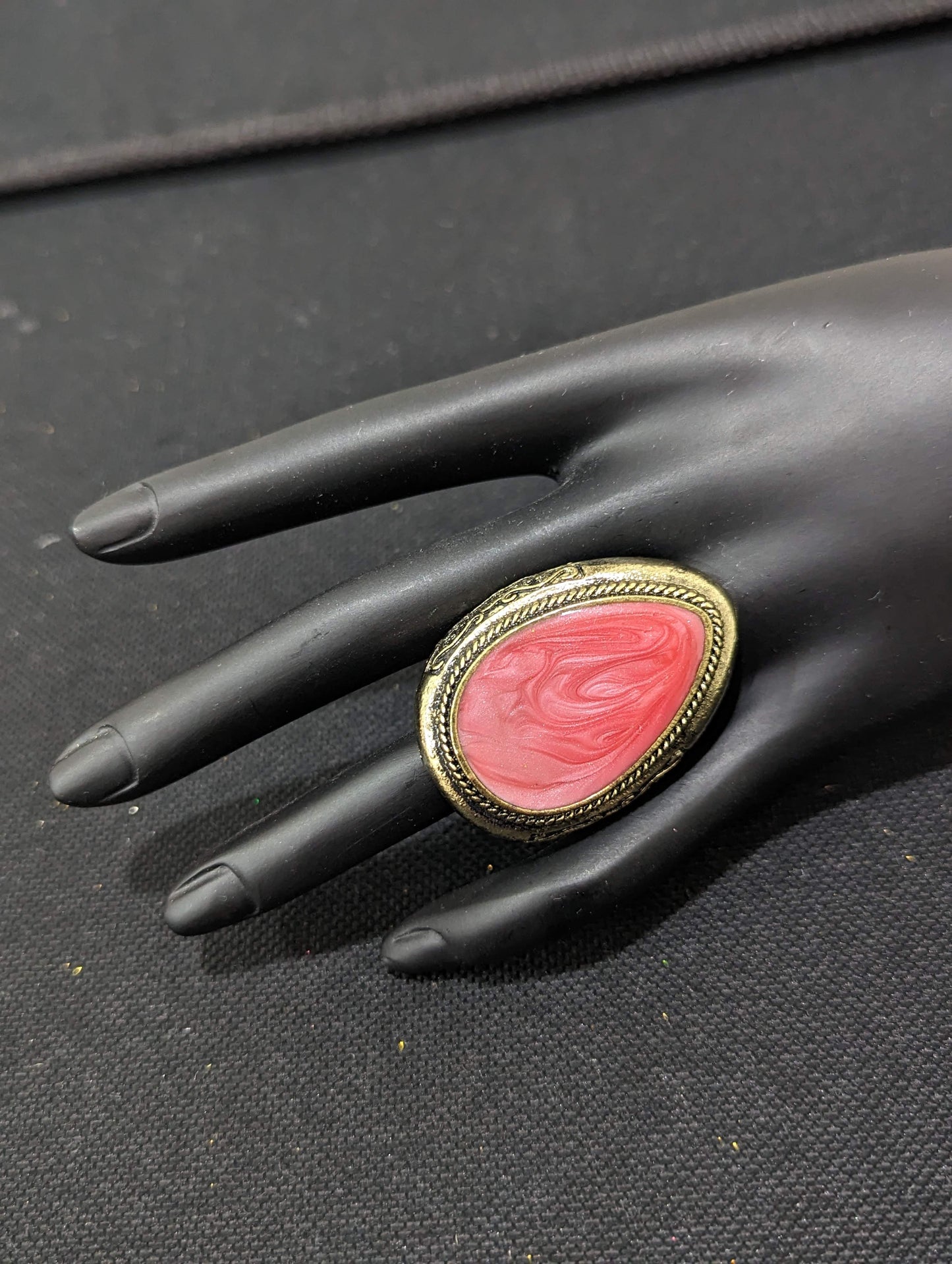 Vintage look antique gold adjustable Finger Ring