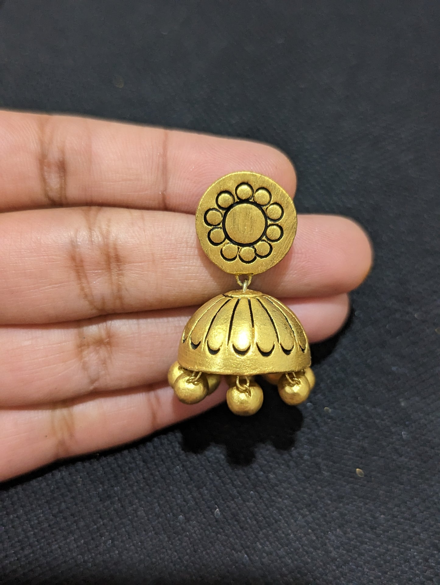 Terracotta Spike Necklace with Jhumka Earrings Set - Simpliful