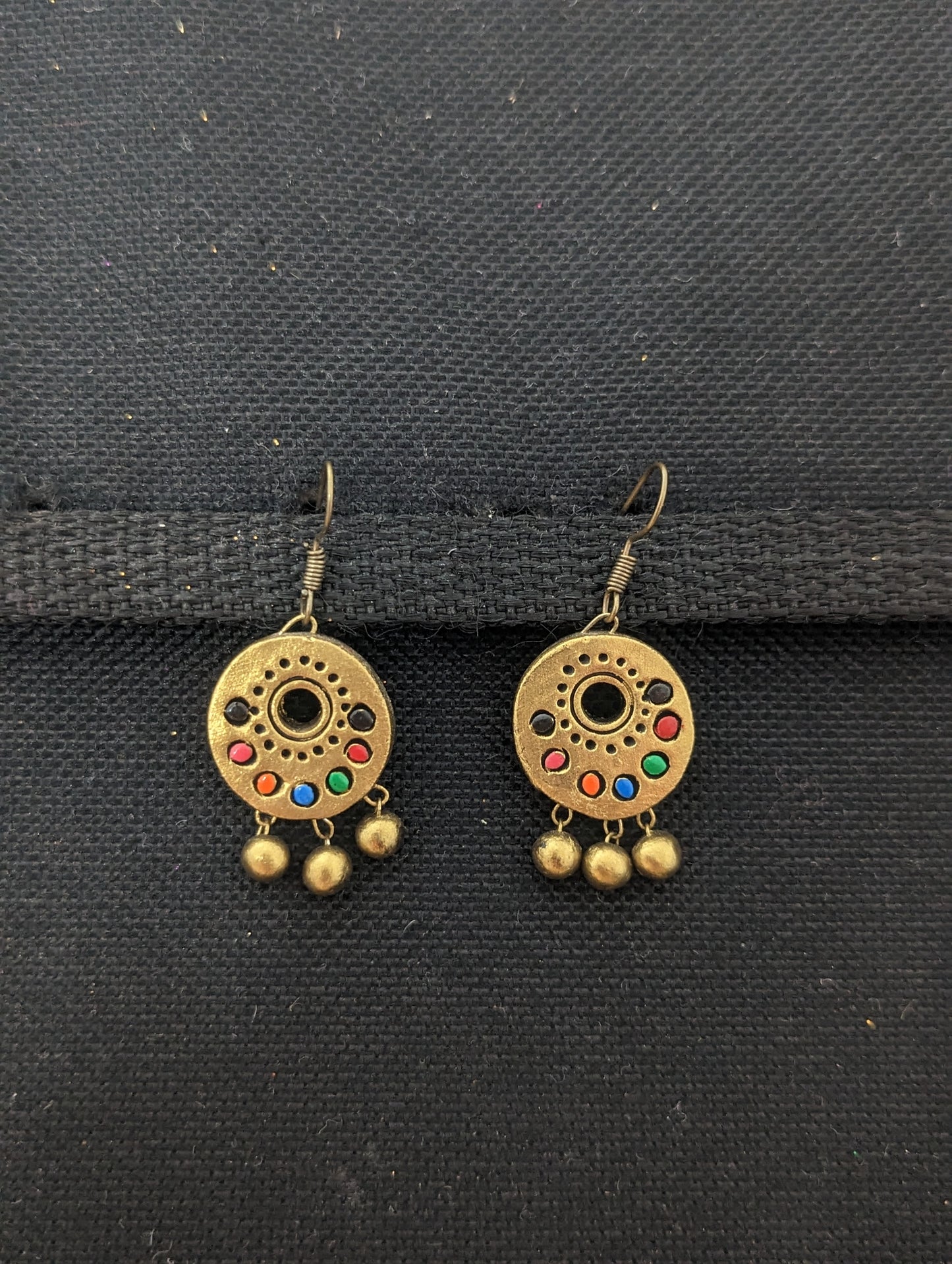 Terracotta Multi color Hook drop Earrings - 2 sizes - Simpliful