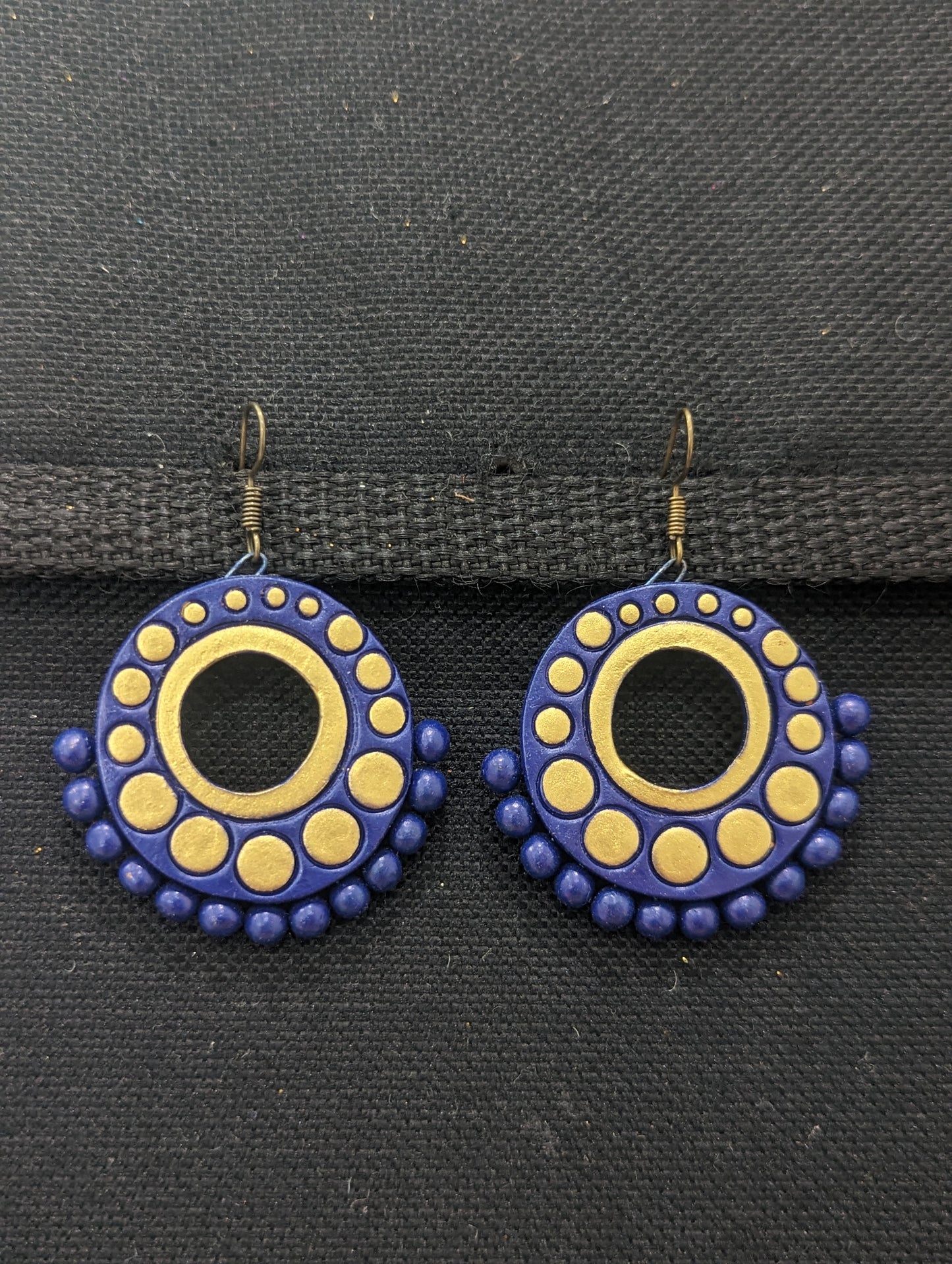 Terracotta Ramleela Large hook drop Earrings - Simpliful