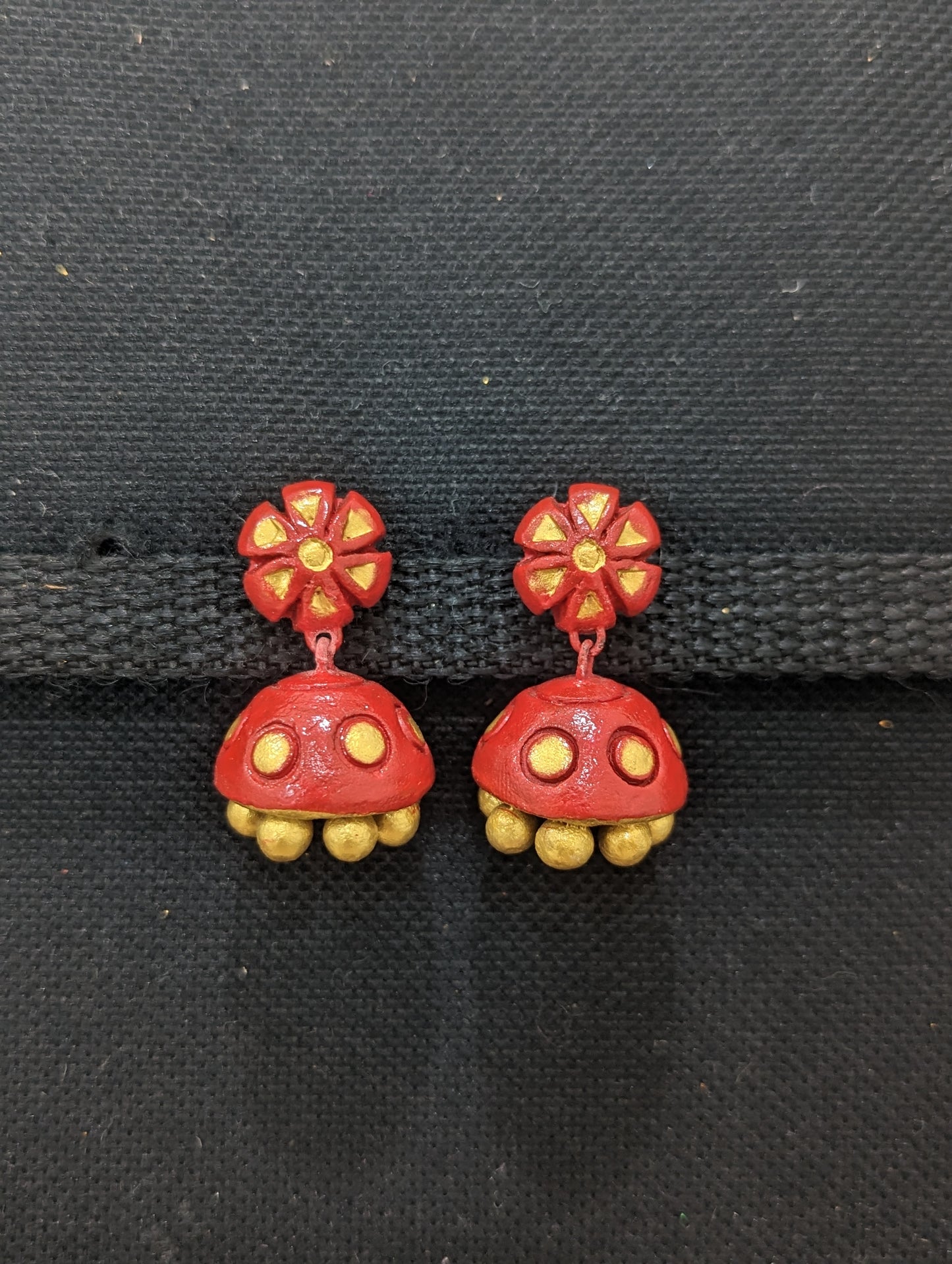 Terracotta Small Stud Jhumka Earrings - Simpliful