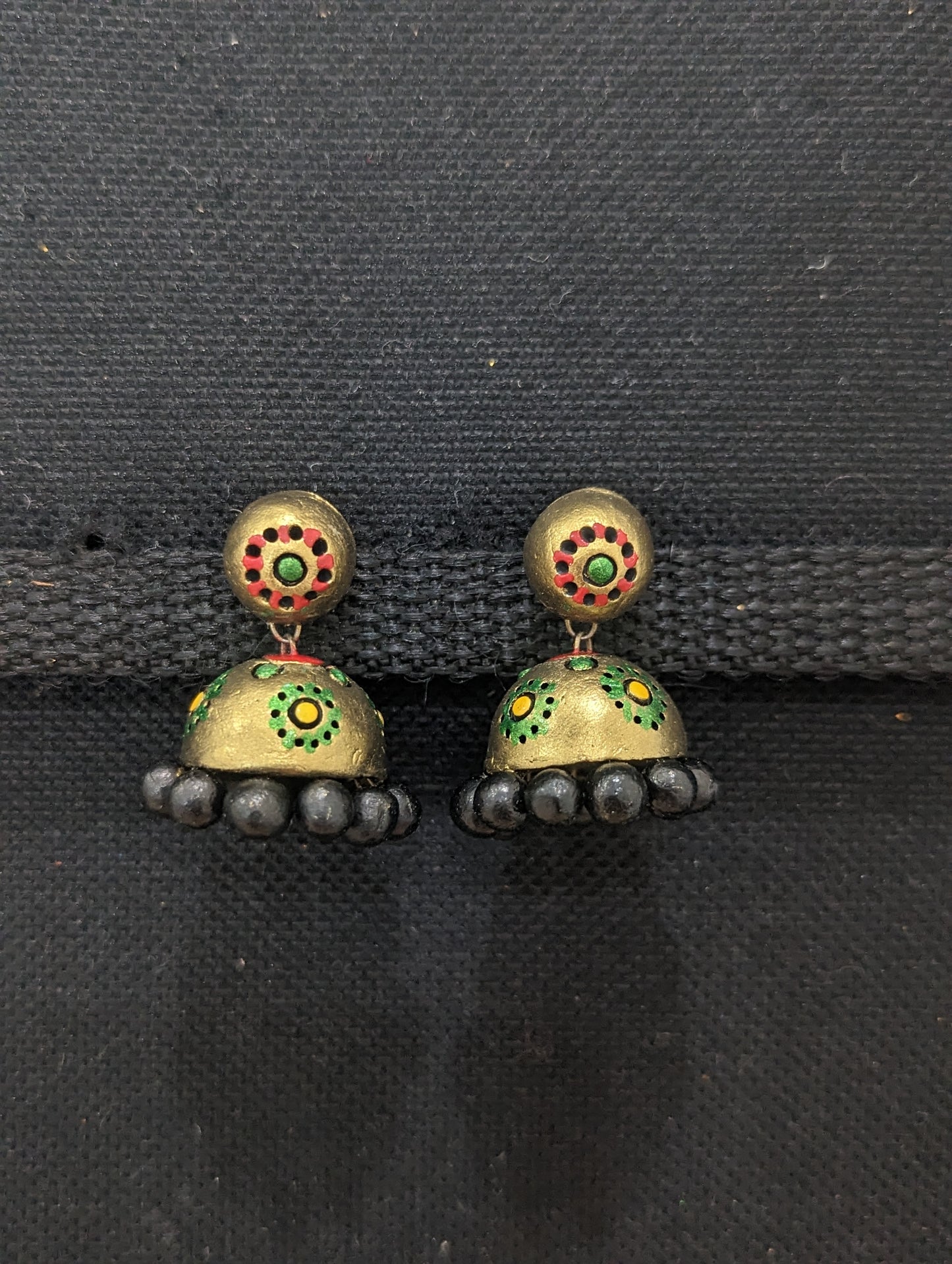 Terracotta Small Stud Jhumka Earrings - Simpliful