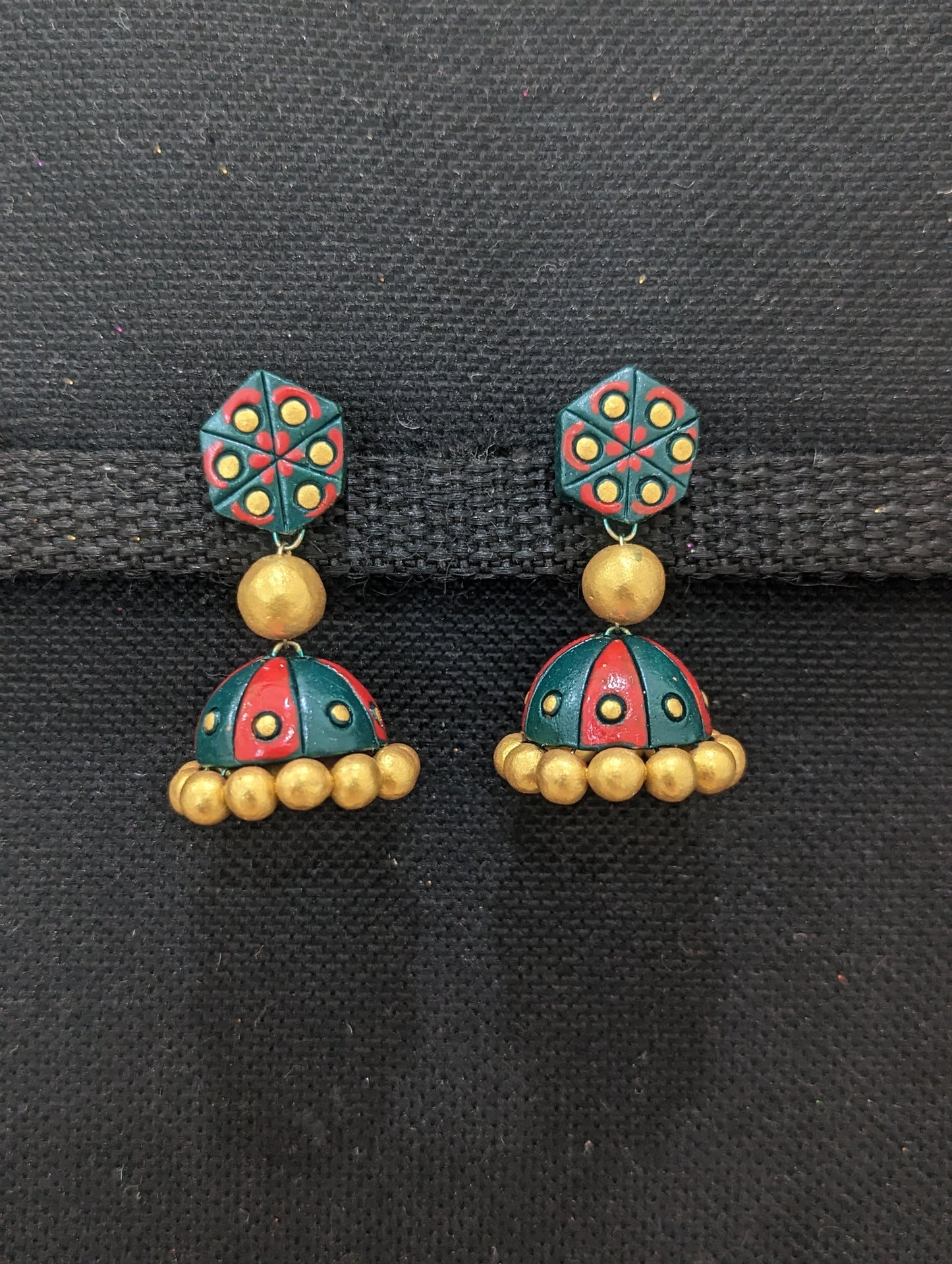 Terracotta Small Stud Jhumka Earrings - Simpliful