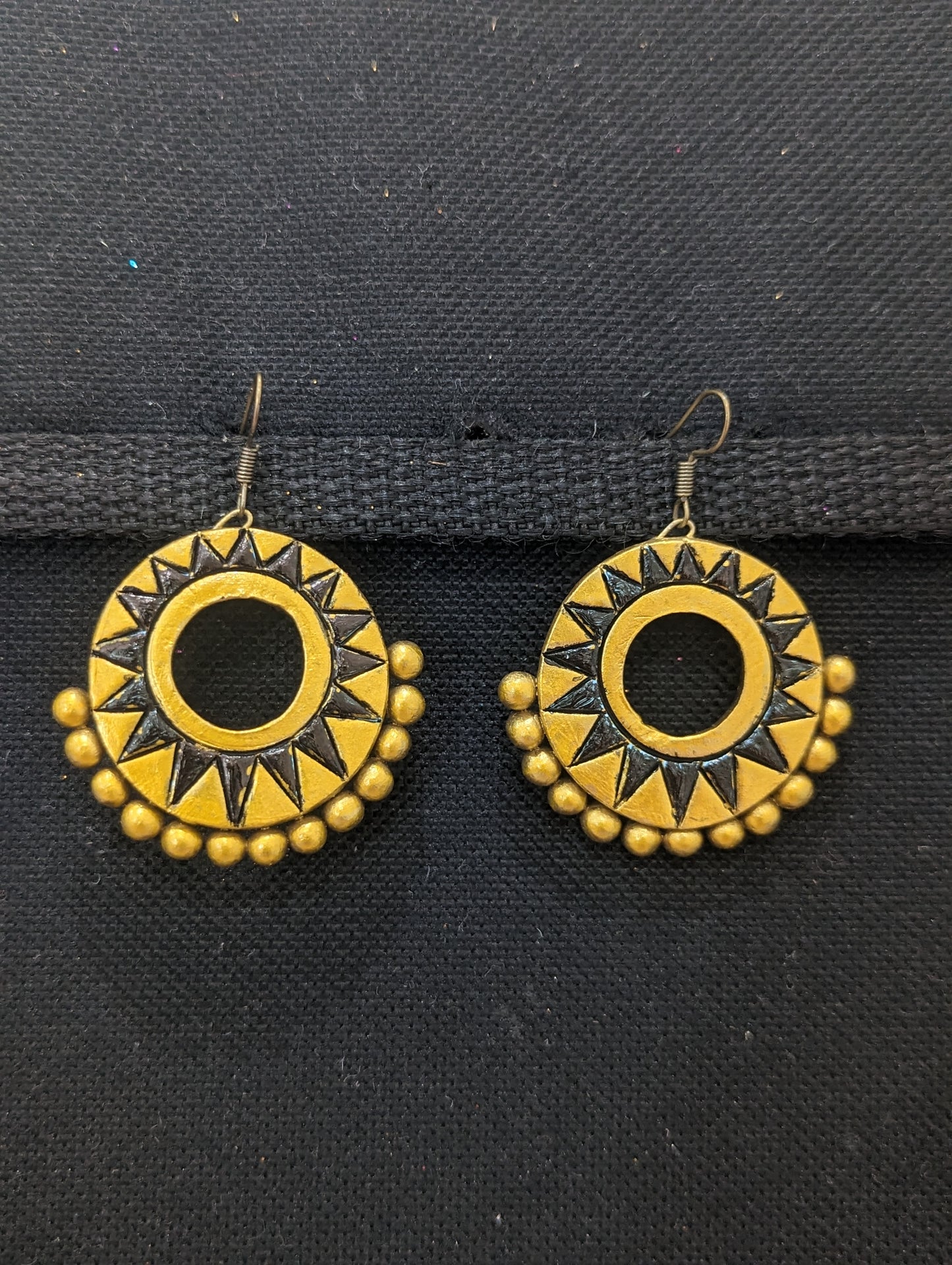 Terracotta Ramleela Large hook drop Earrings - Simpliful