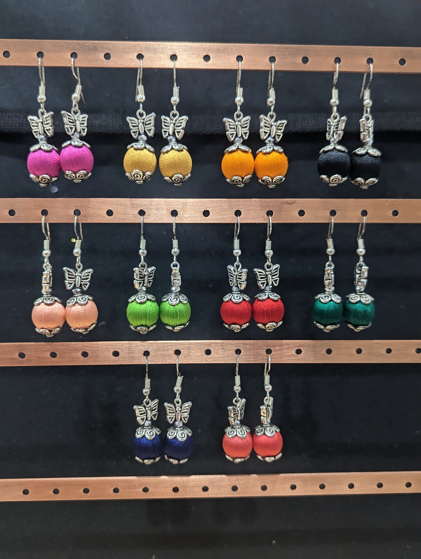 Silk Thread butterfly casual hook drop Earrings - Simpliful