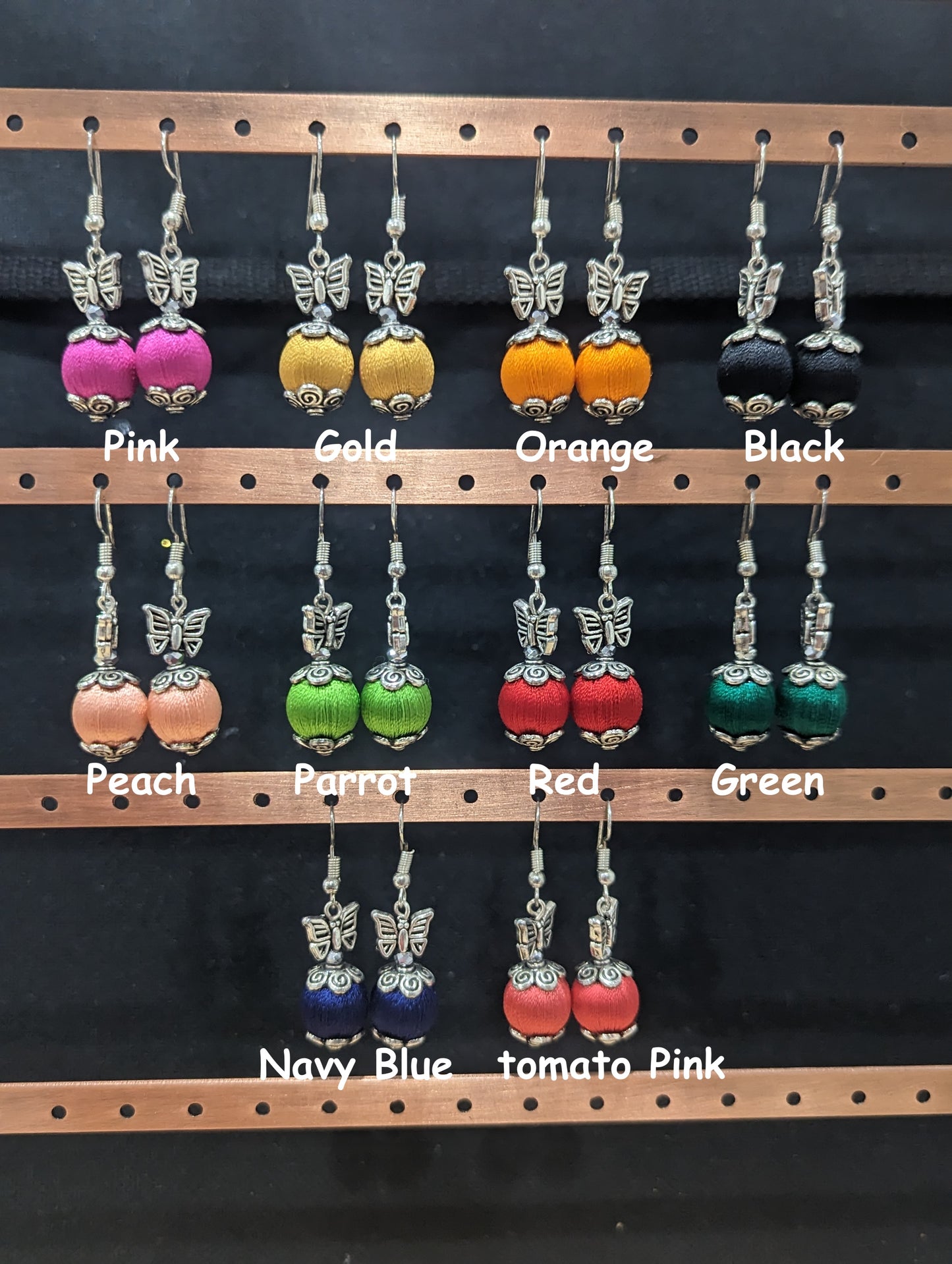 Silk Thread butterfly casual hook drop Earrings - Simpliful