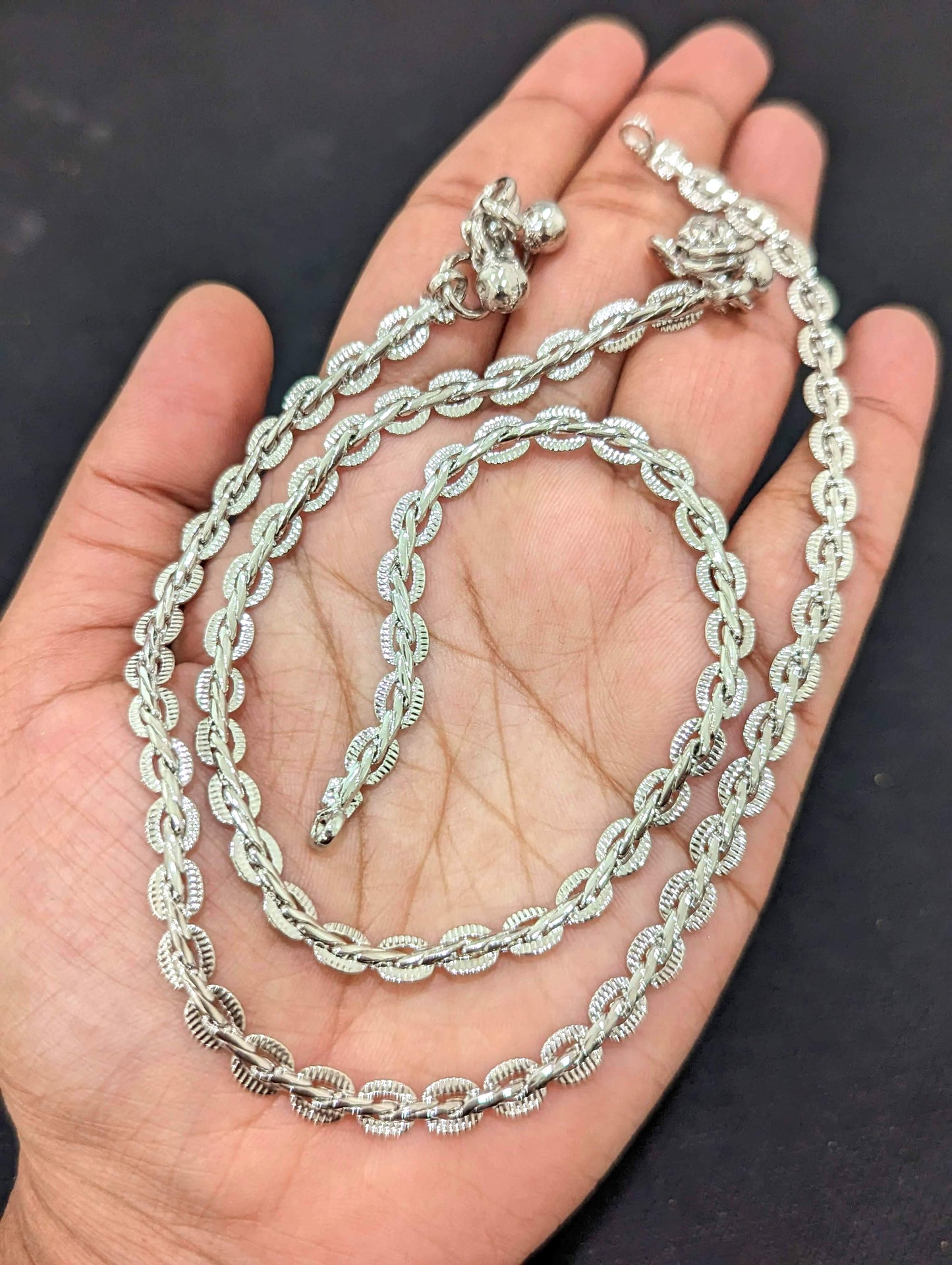 Rhodium Silver plated Anklets - Design 1