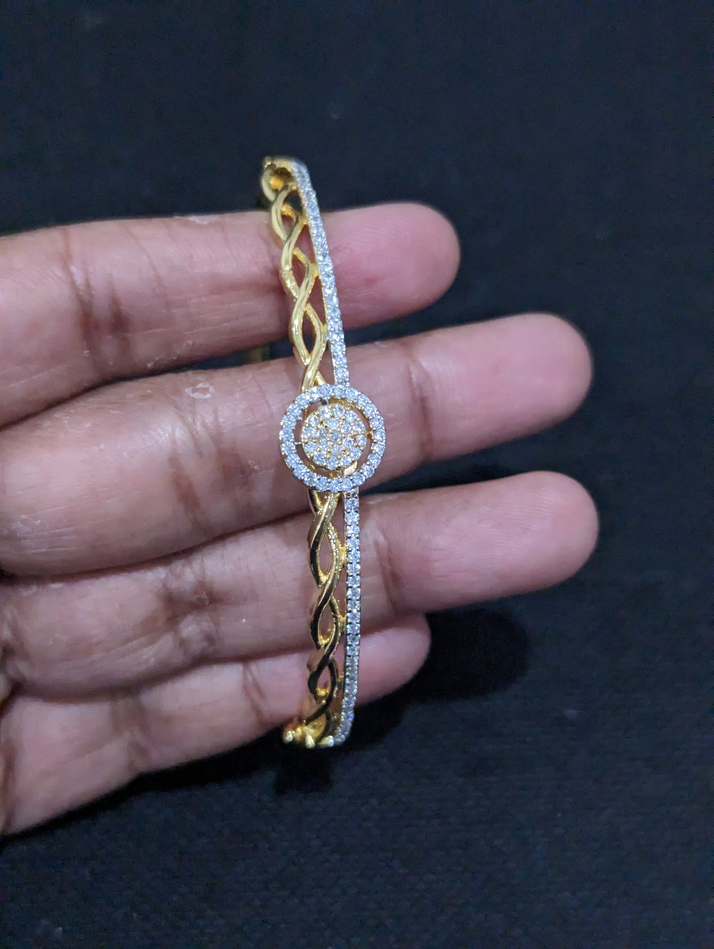 CZ stone One gram gold Bangle Bracelet - Design 10