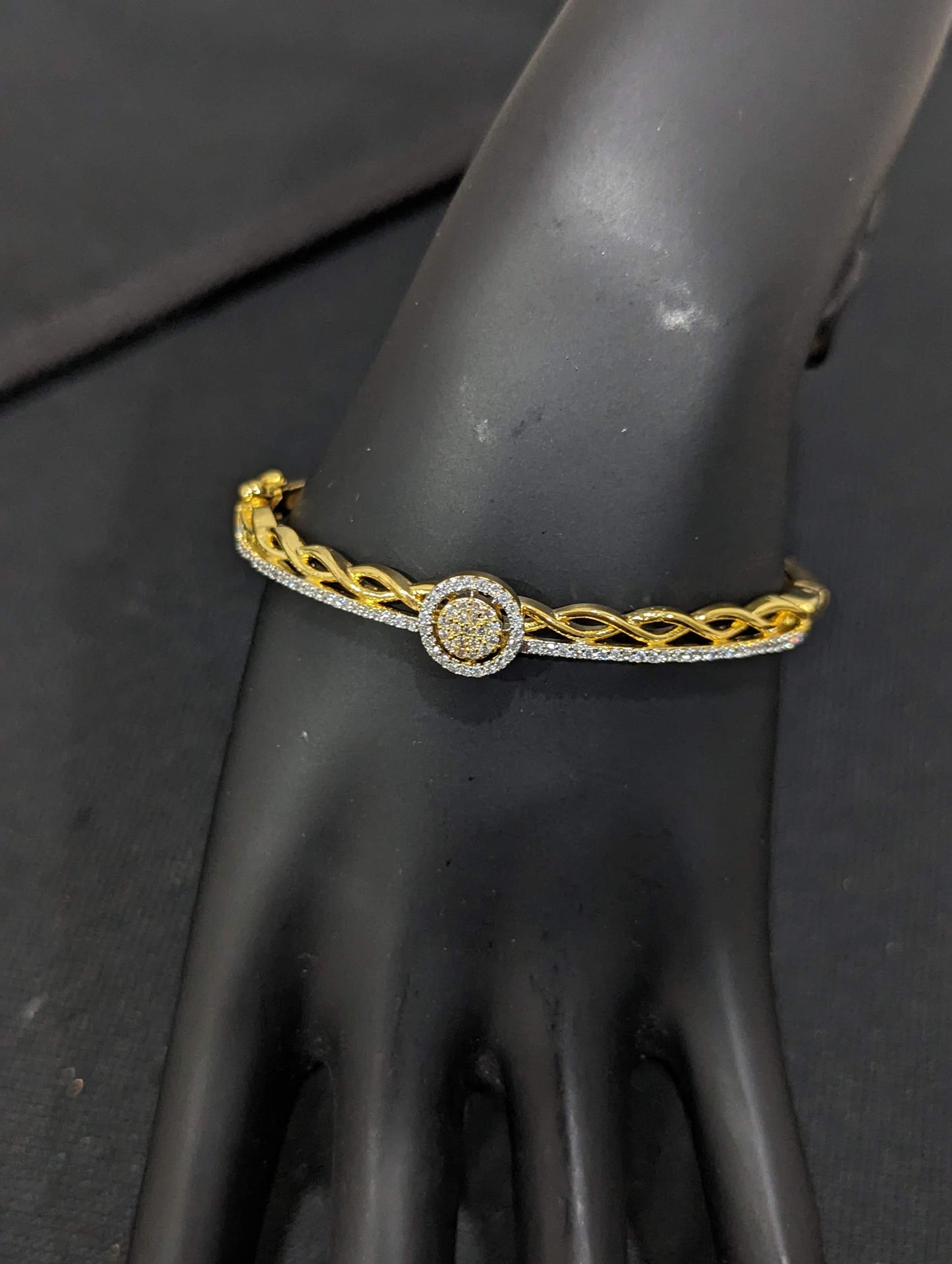 CZ stone One gram gold Bangle Bracelet - Design 10