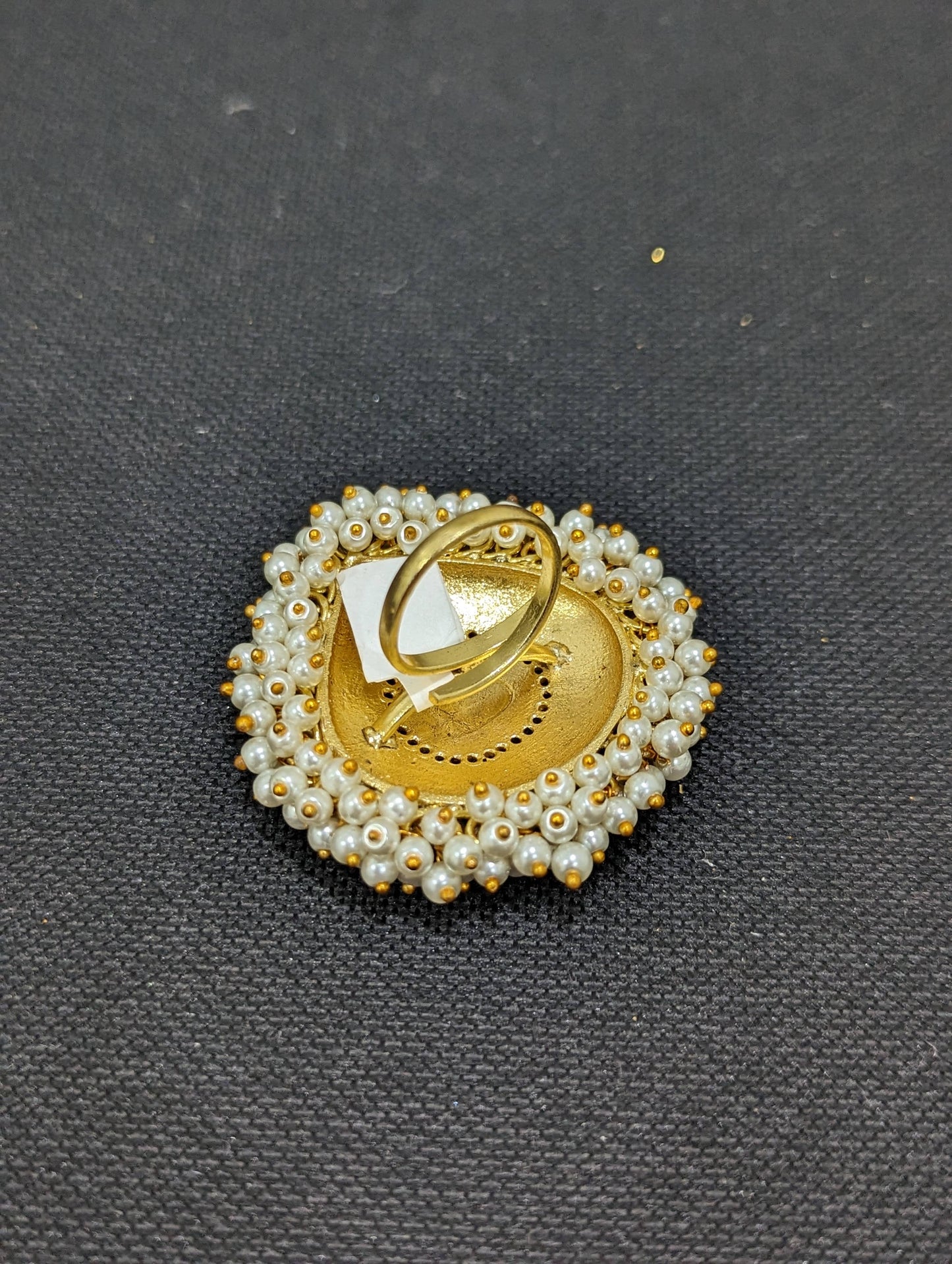 XL size Pearl cluster adjustable Finger ring - Simpliful